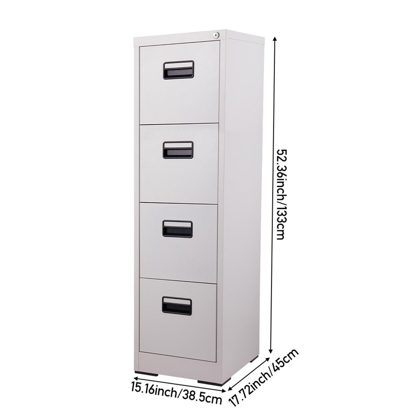 White - Kabinet UK - 4-Drawer Vertical File Cabinet with Interlock - 9