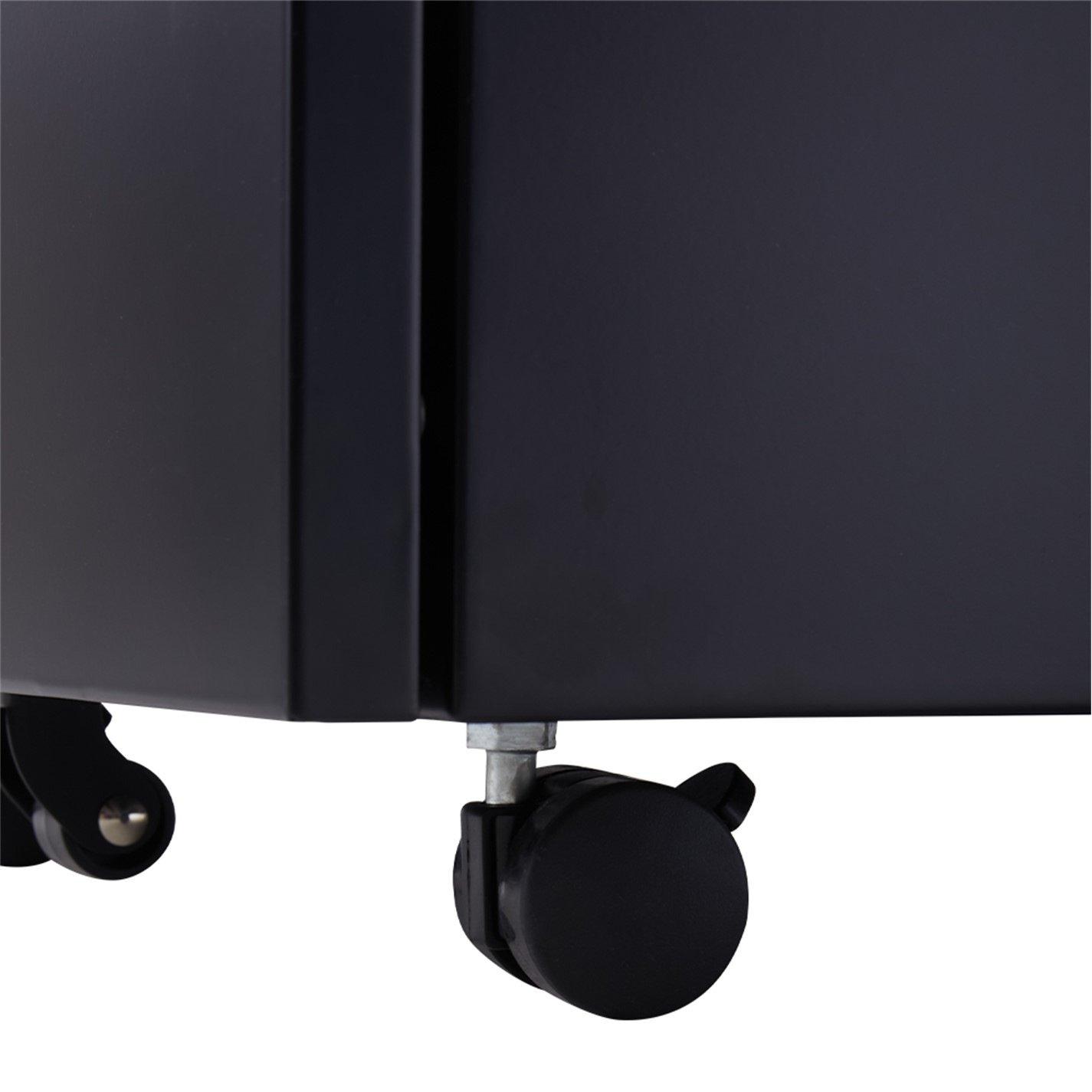 Black - Kabinet UK - 3-Drawer Black File Cabinet with Wheels - 9