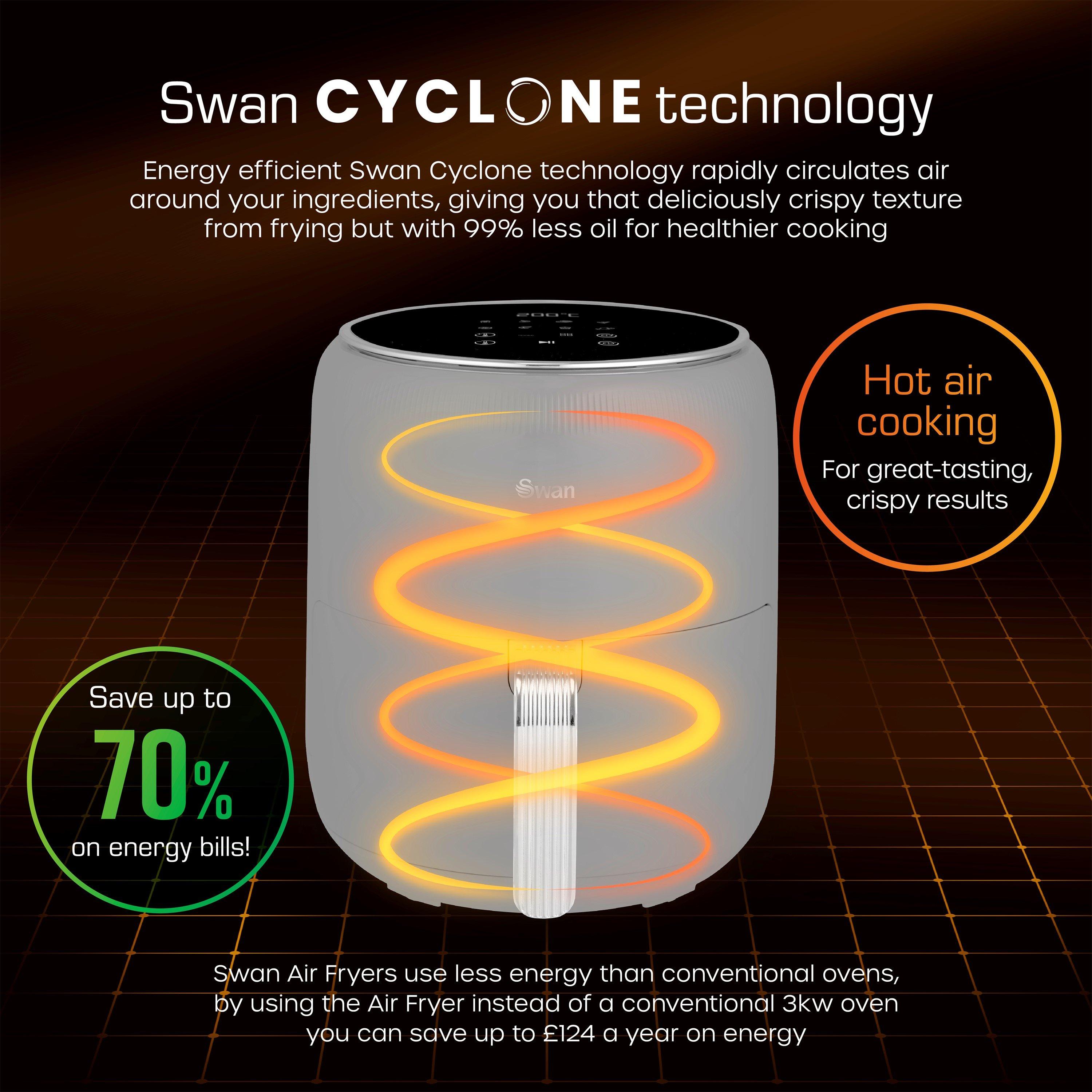 Grey - Swan - Swan Retro 4.5L Air Fryer Grey Digital - 3