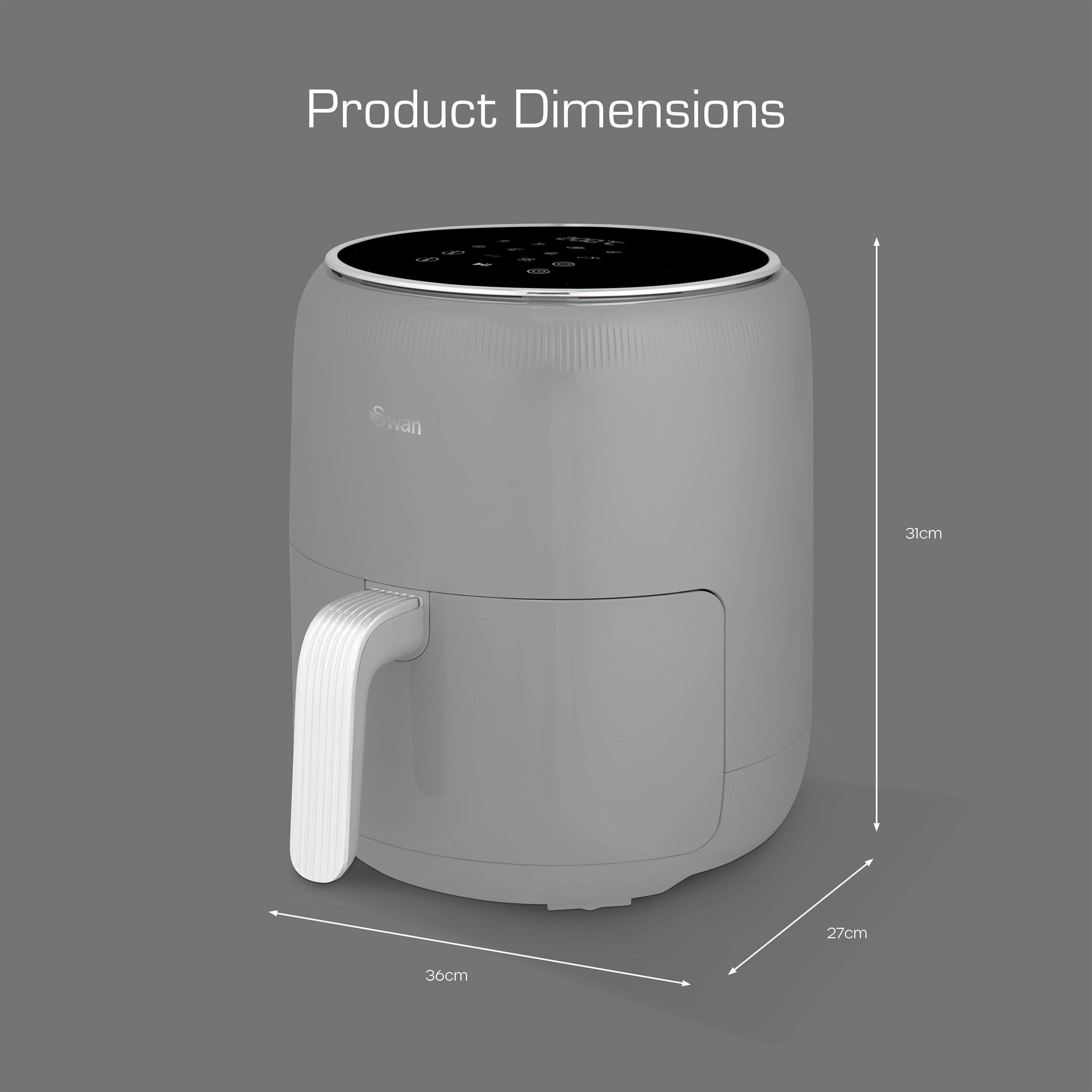 Grey - Swan - Swan Retro 4.5L Air Fryer Grey Digital - 6