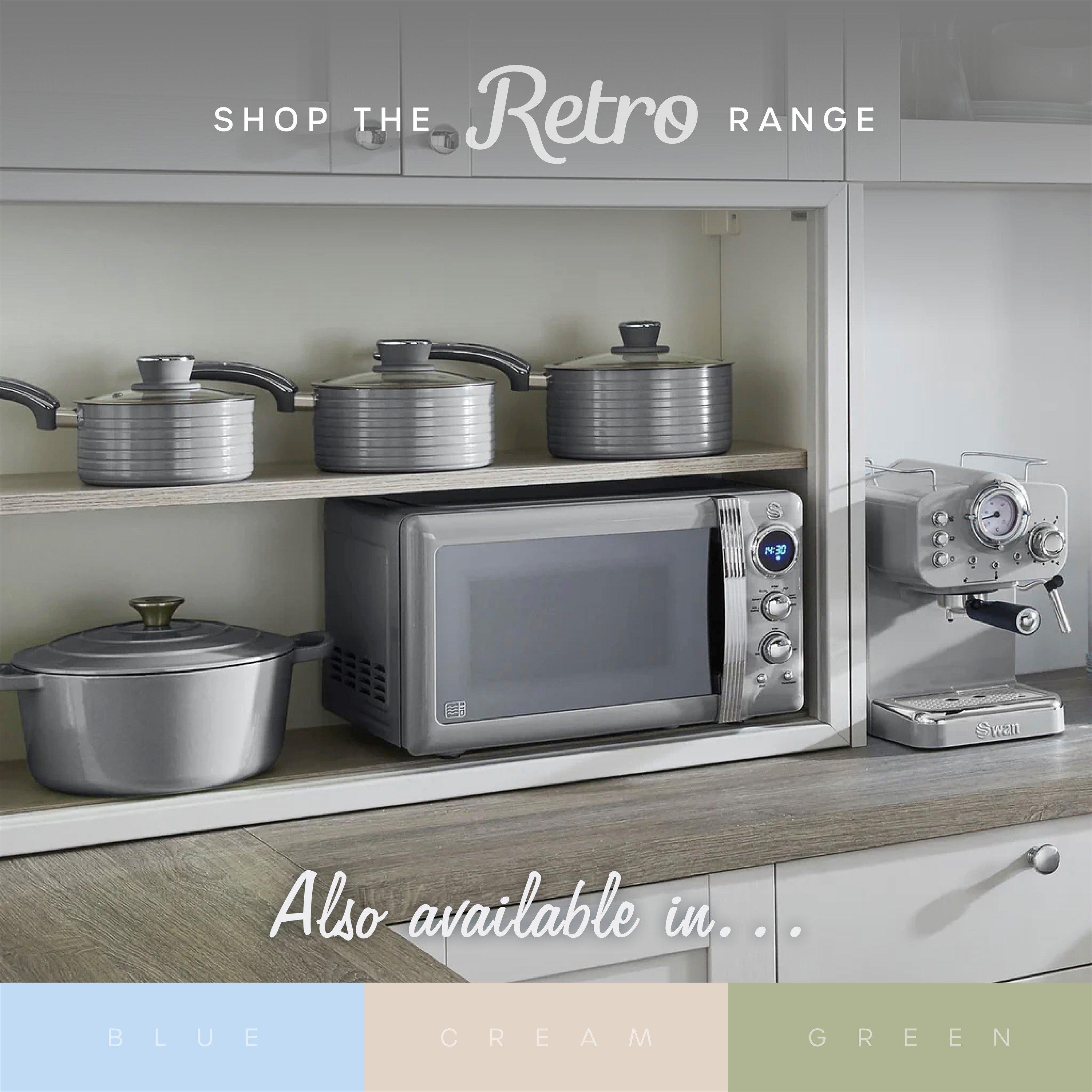 Grey - Swan - Swan Retro 4.5L Air Fryer Grey Digital - 9