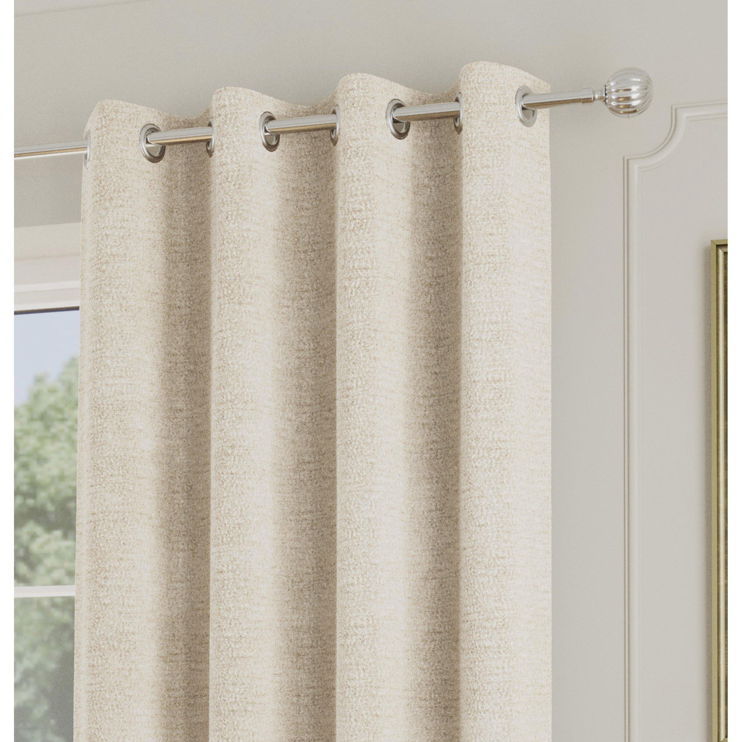 Cream - Luxury Enhanced Living - Royale Cream Boucle Room Darkening Door Curtain - 3