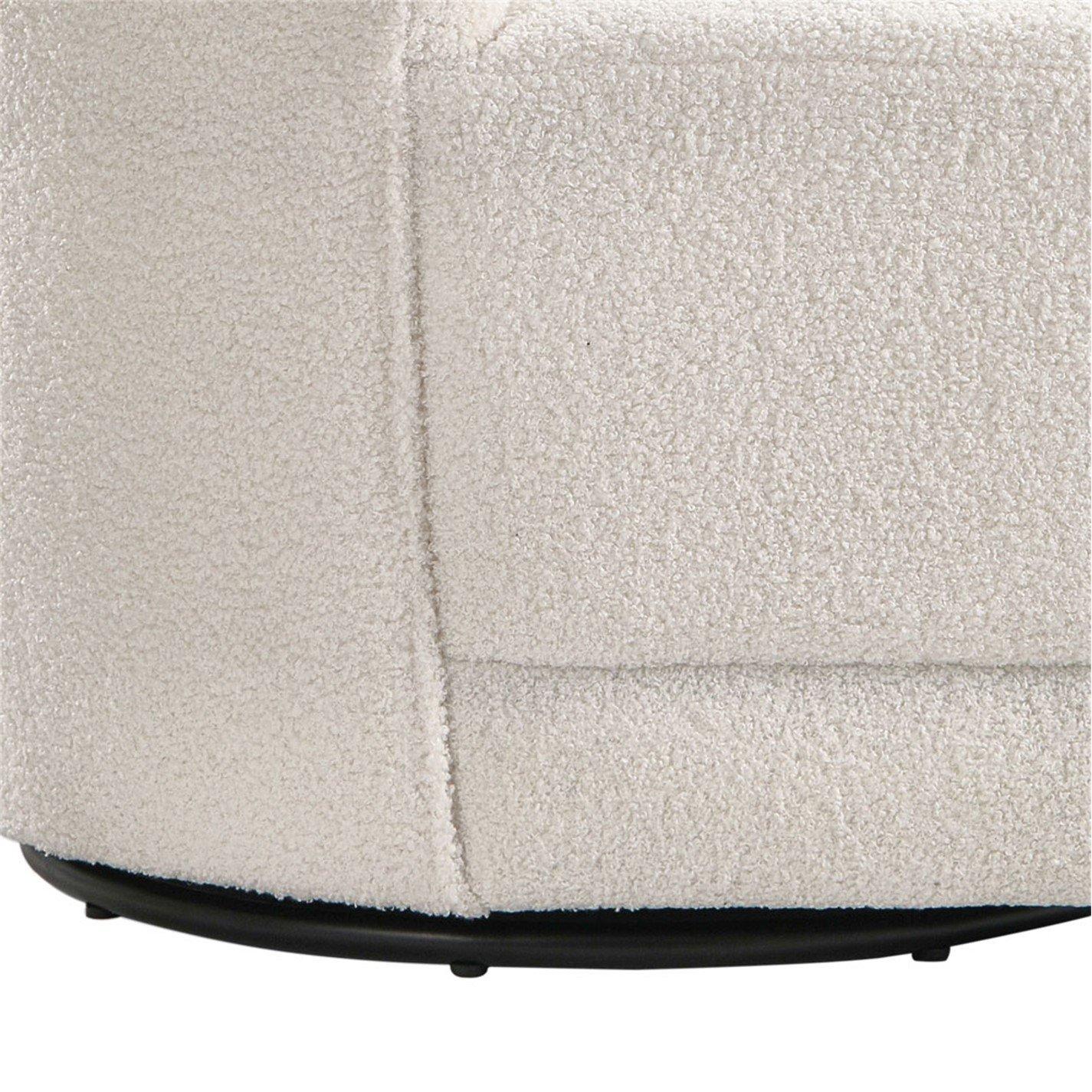 White - Kabinet UK - Teddy Fur Upholstered Swivel Barrel Chair - 8