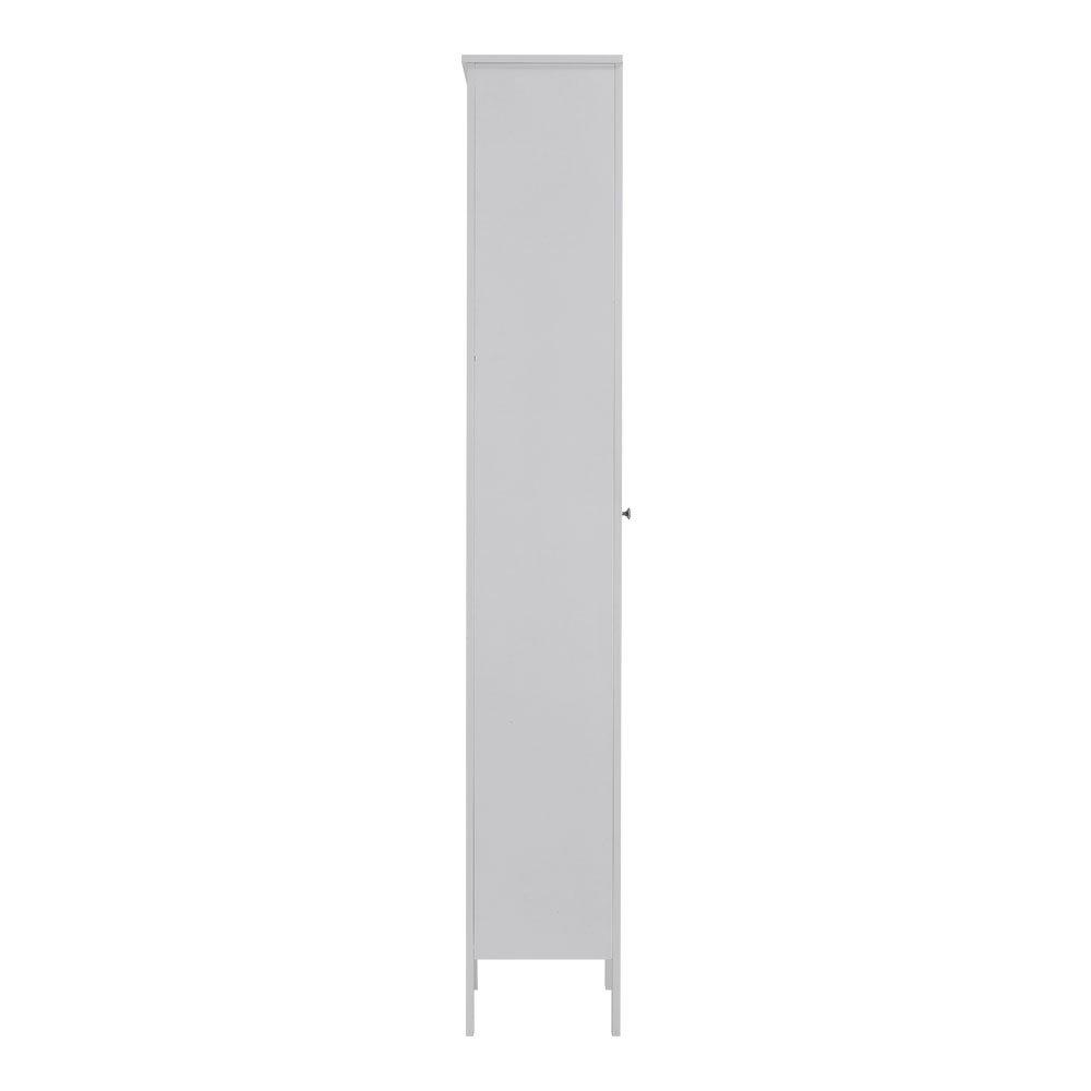 White - Kabinet UK - Slim White Tall Cabinet with Mirror Door - 3