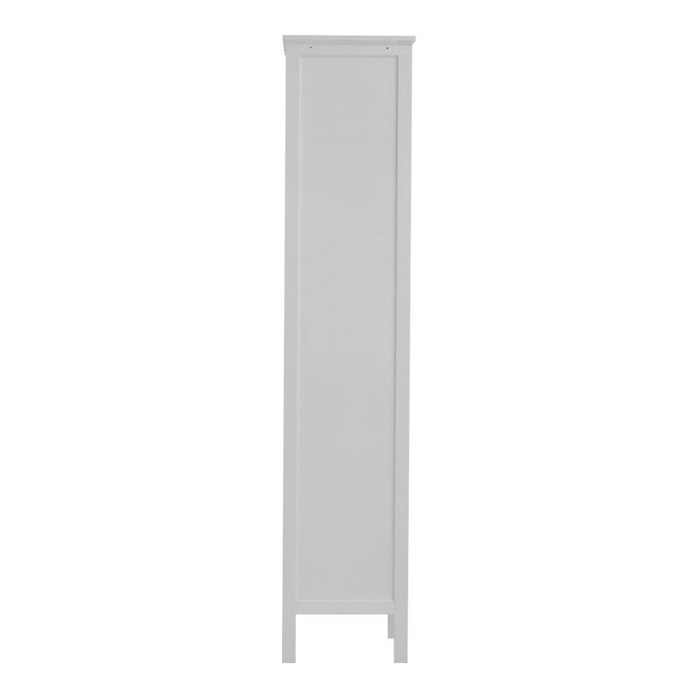 White - Kabinet UK - Slim White Tall Cabinet with Mirror Door - 4
