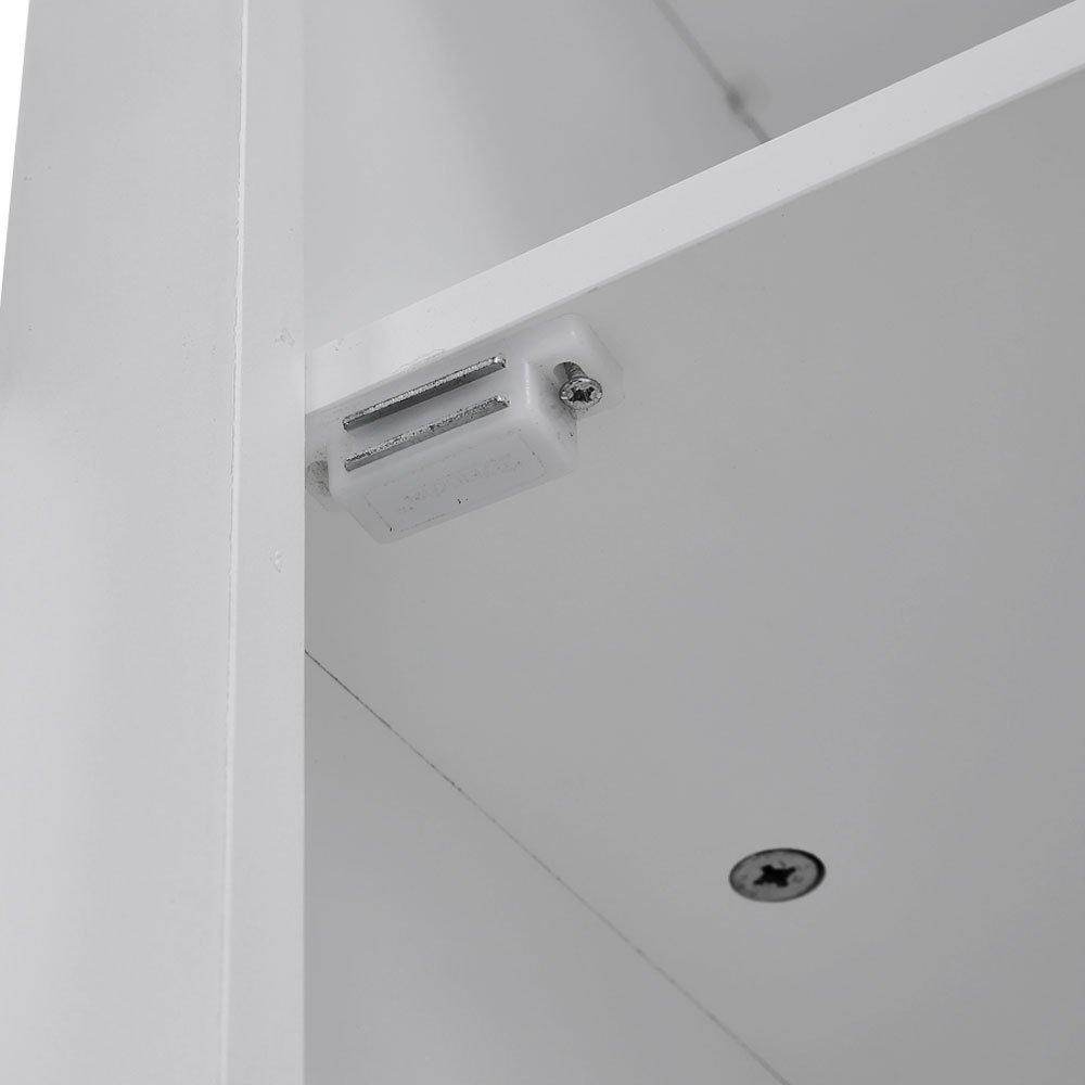 White - Kabinet UK - Slim White Tall Cabinet with Mirror Door - 7