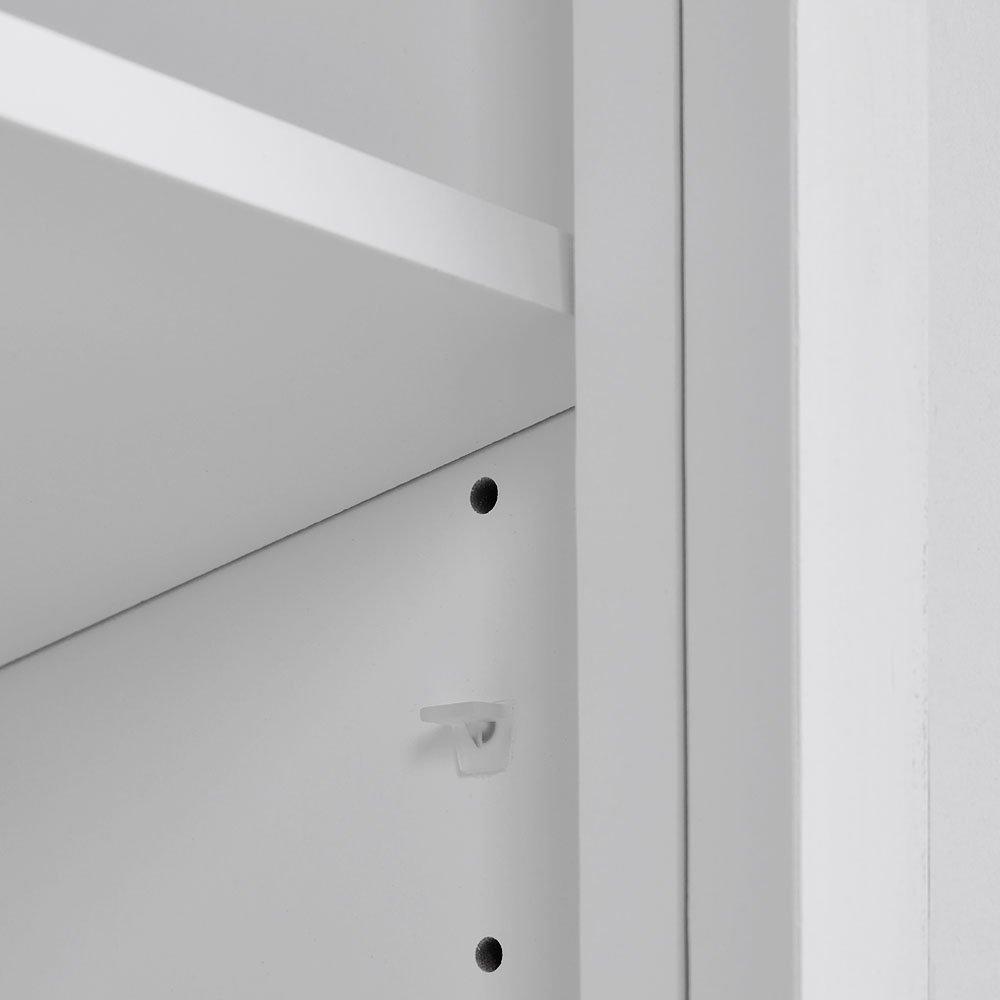 White - Kabinet UK - Slim White Tall Cabinet with Mirror Door - 9