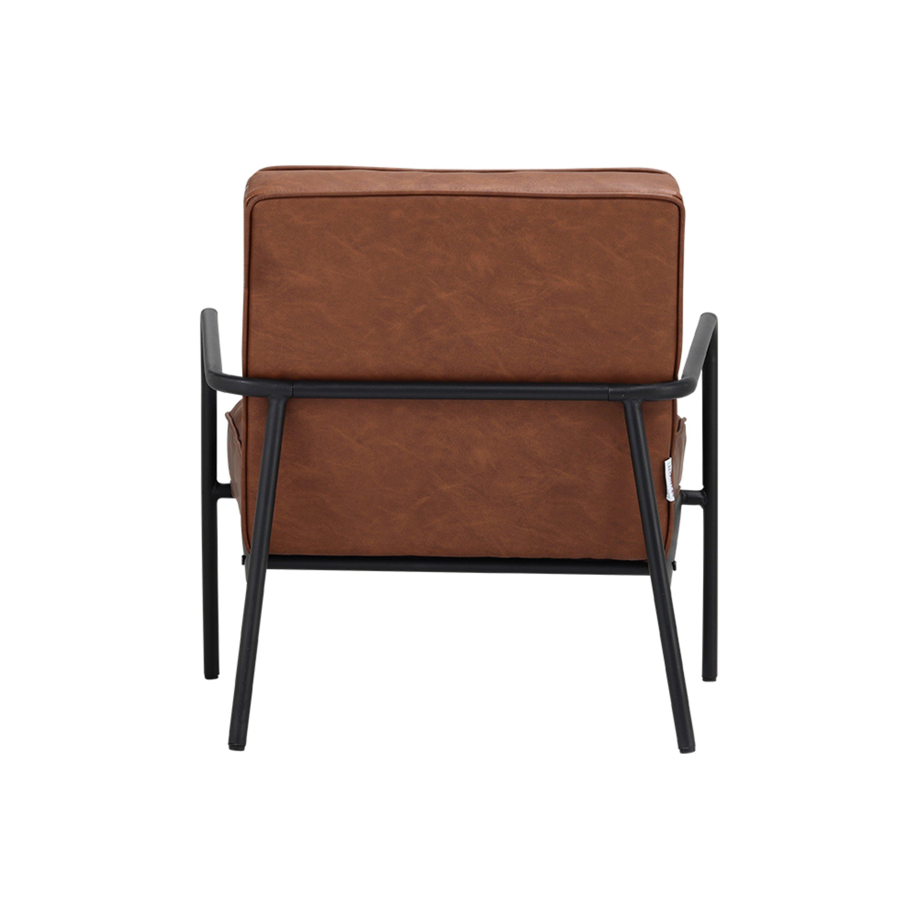 Tan - Kabinet UK - PU Leather Cushioned Accent Armchair - 4