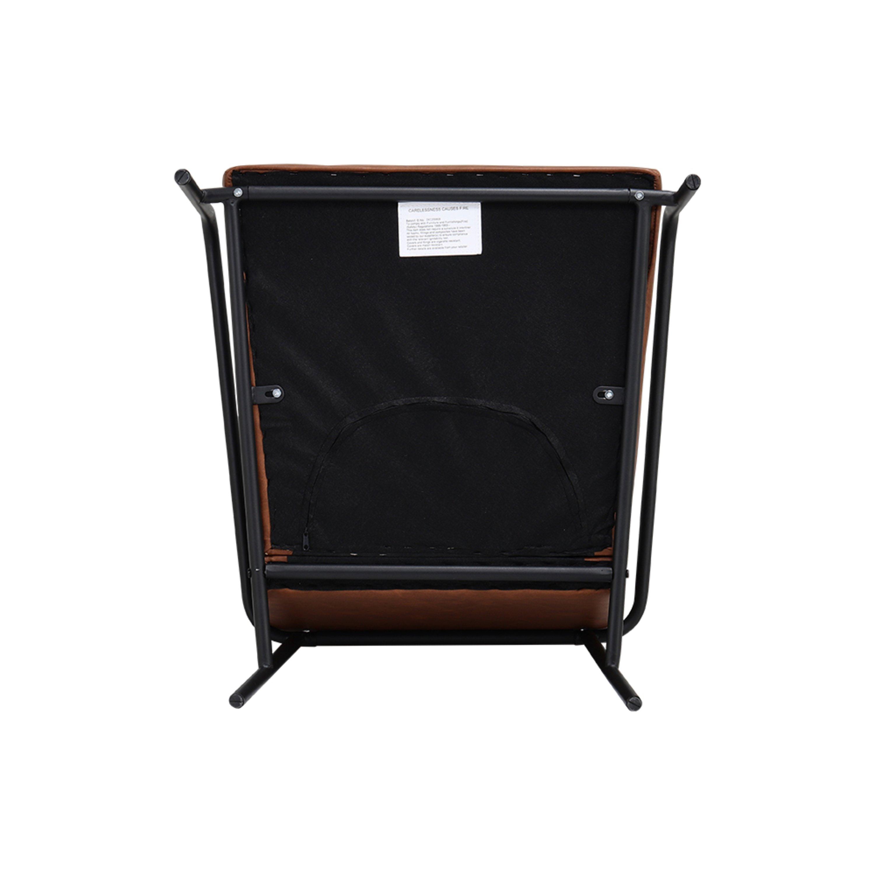 Tan - Kabinet UK - PU Leather Cushioned Accent Armchair - 6