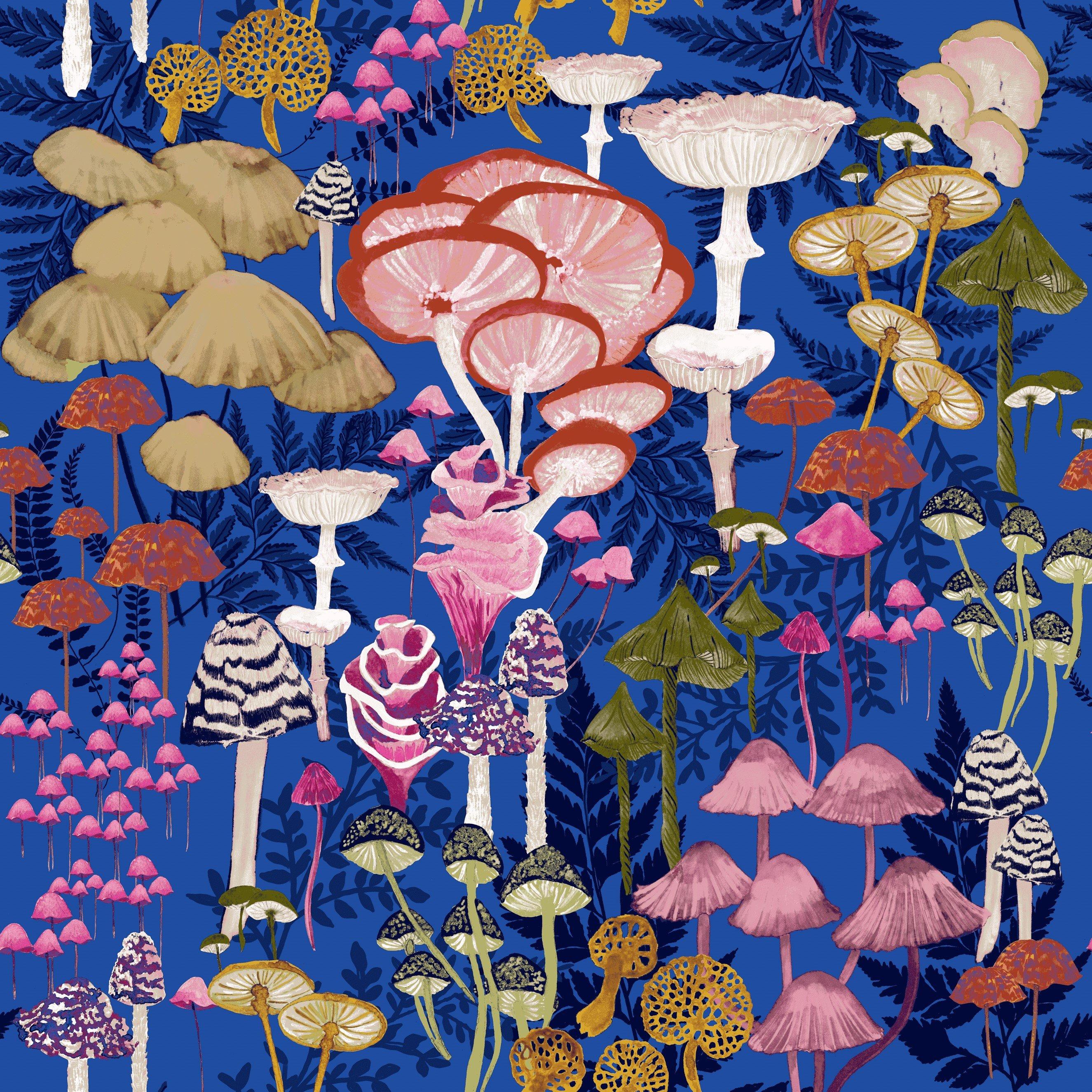 Cobalt - furn. - Amanita Abstract Mushroom Duvet Set - 5