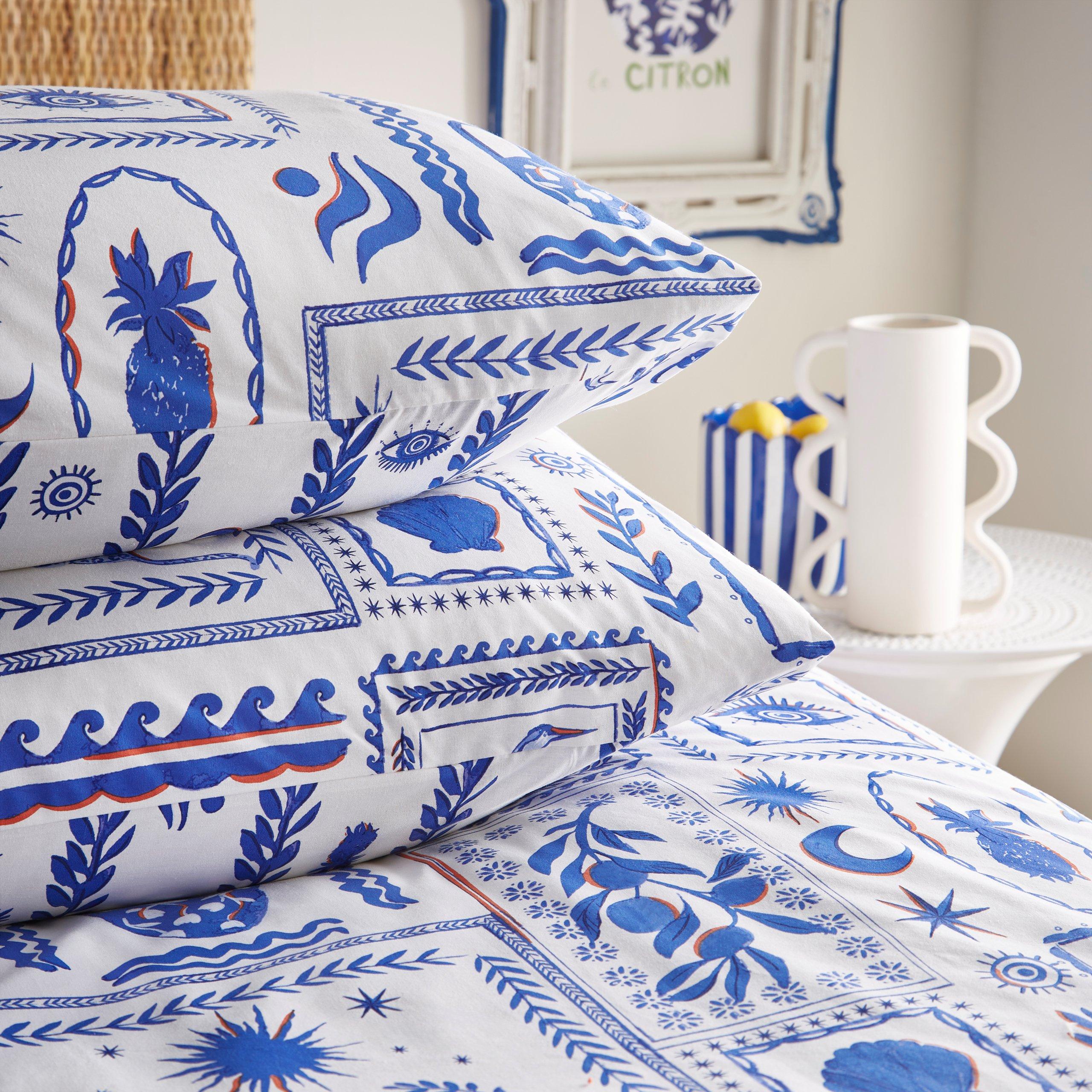 Blue - furn. - Frieze Abstract Duvet Set - 2