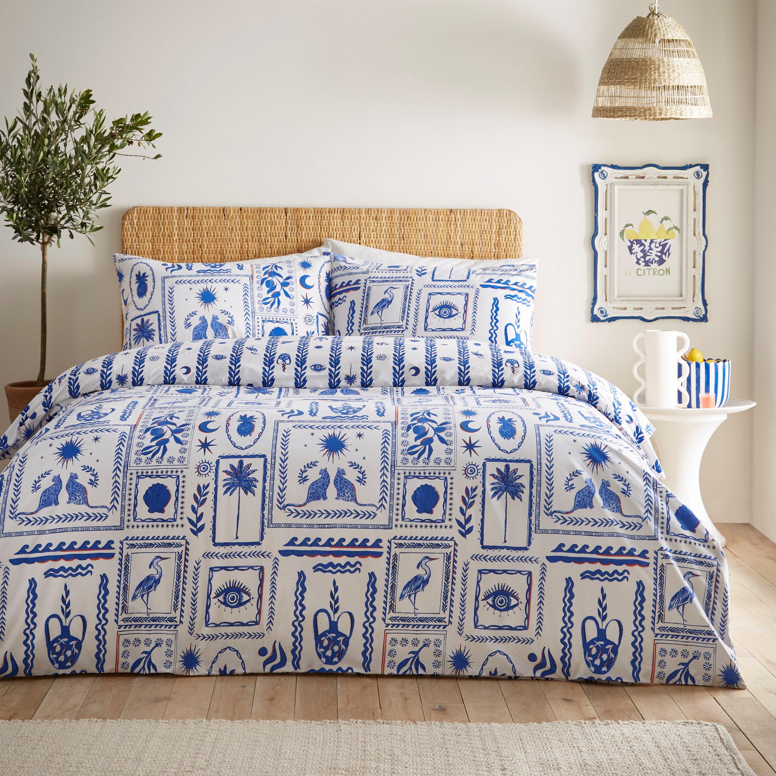 Blue - furn. - Frieze Abstract Duvet Set - 4