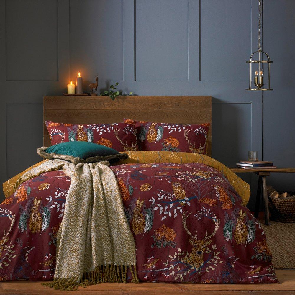 Furn  Forest Fauna Reversible Duvet Set - Rust - King