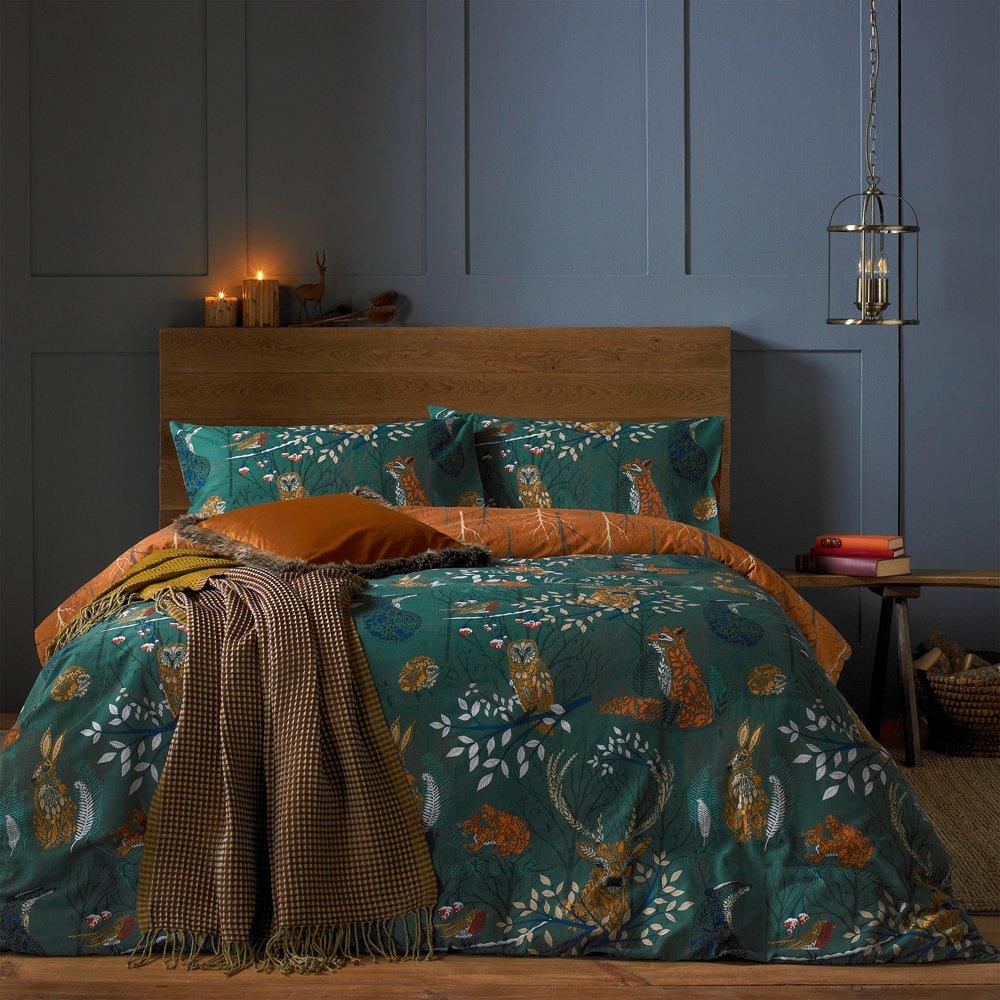 Furn  Forest Fauna Reversible Duvet Set - Emerald - King
