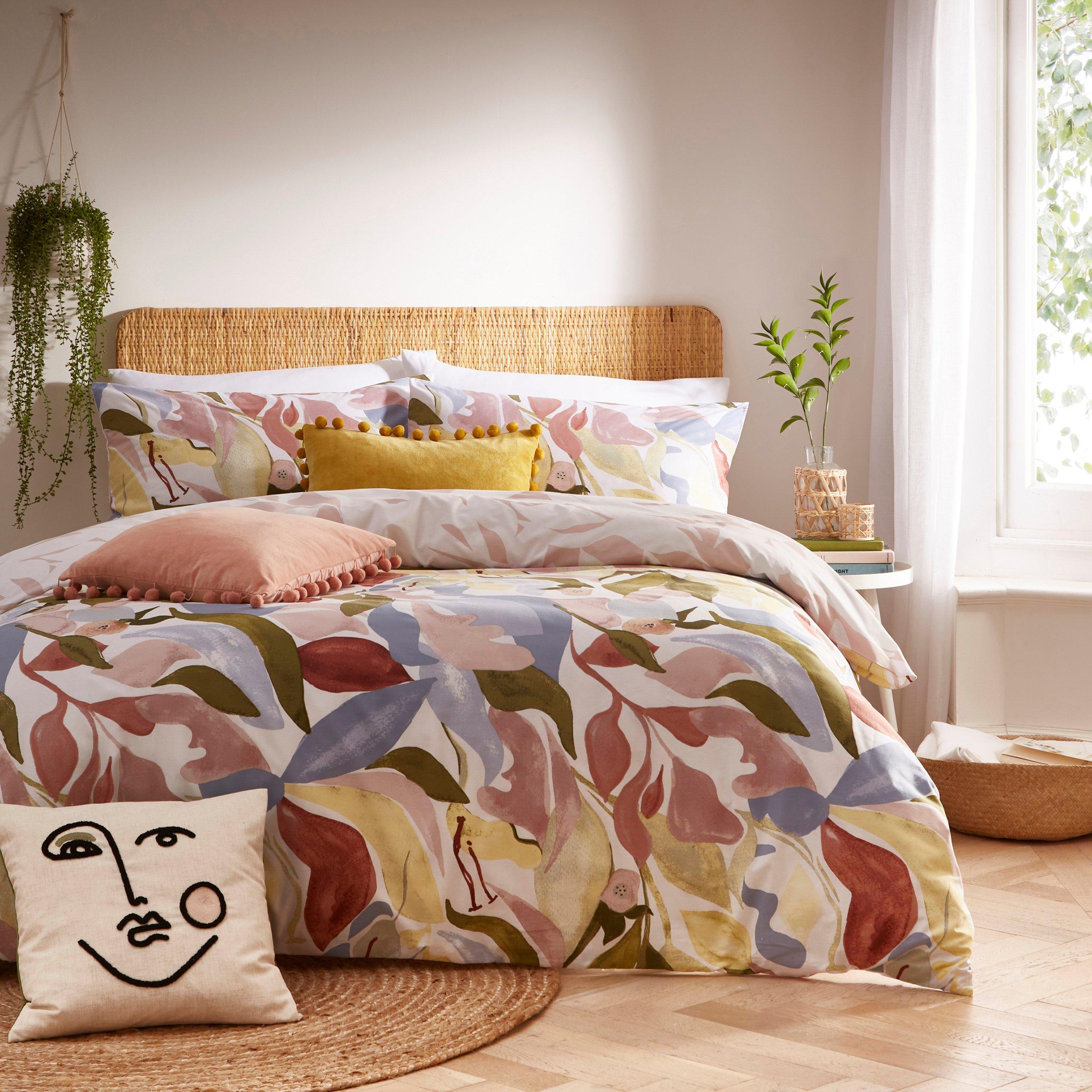 Furn.  Amarosa Abstract Reversible Duvet Set - Plaster - Single