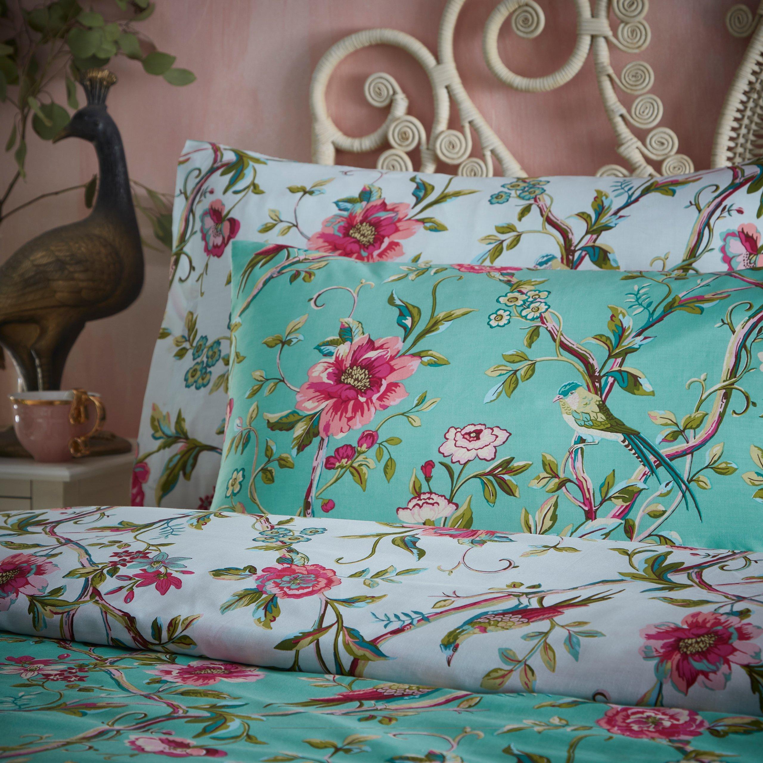 Jade - furn. - Vintage Chinoiserie Floral Exotic Duvet Set - 3