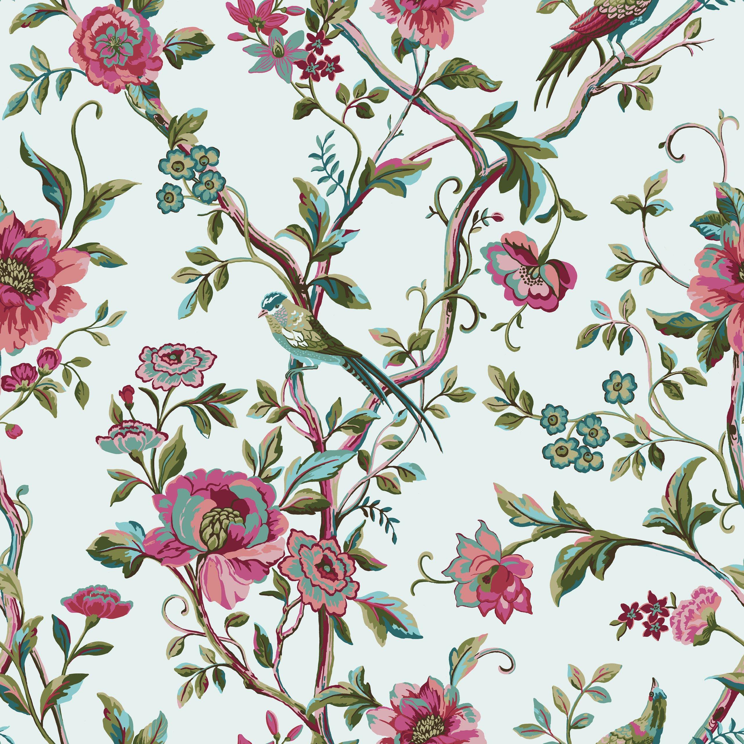 Jade - furn. - Vintage Chinoiserie Floral Exotic Duvet Set - 5