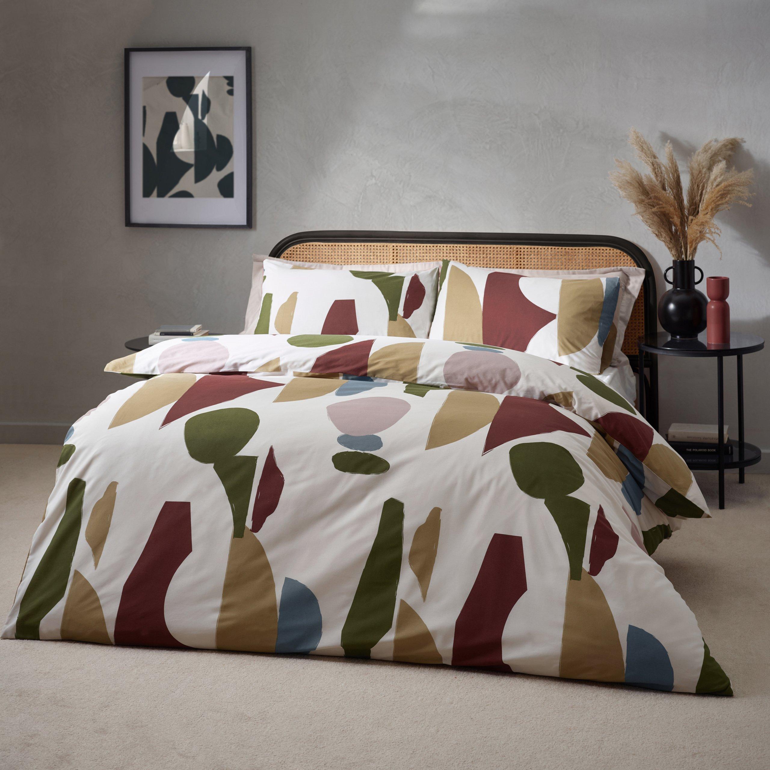Hoem  Meta Abstract Cotton Rich Duvet Set - colour - King