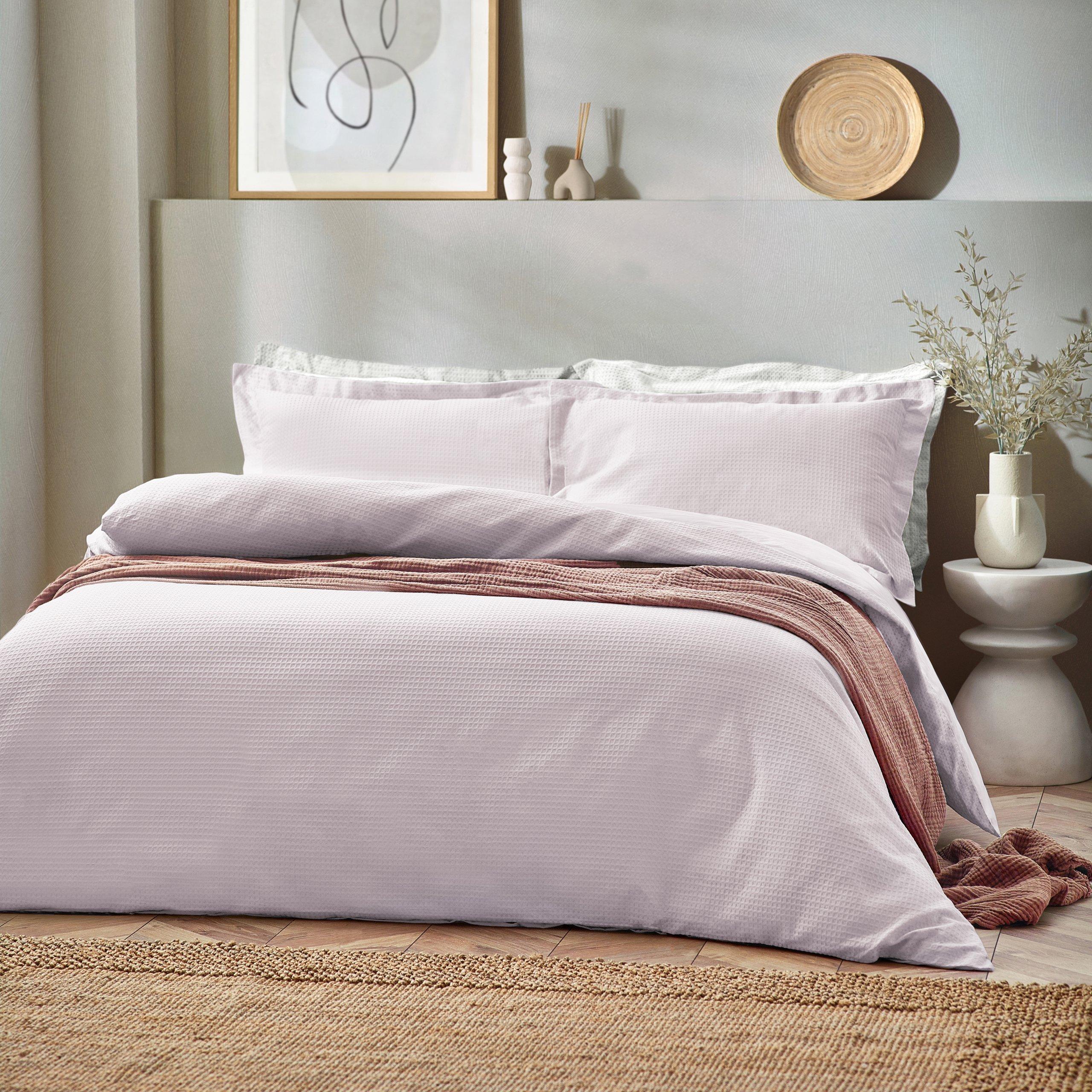 Yard  Waffle Textured 100% Cotton Duvet Set - Blush - Single