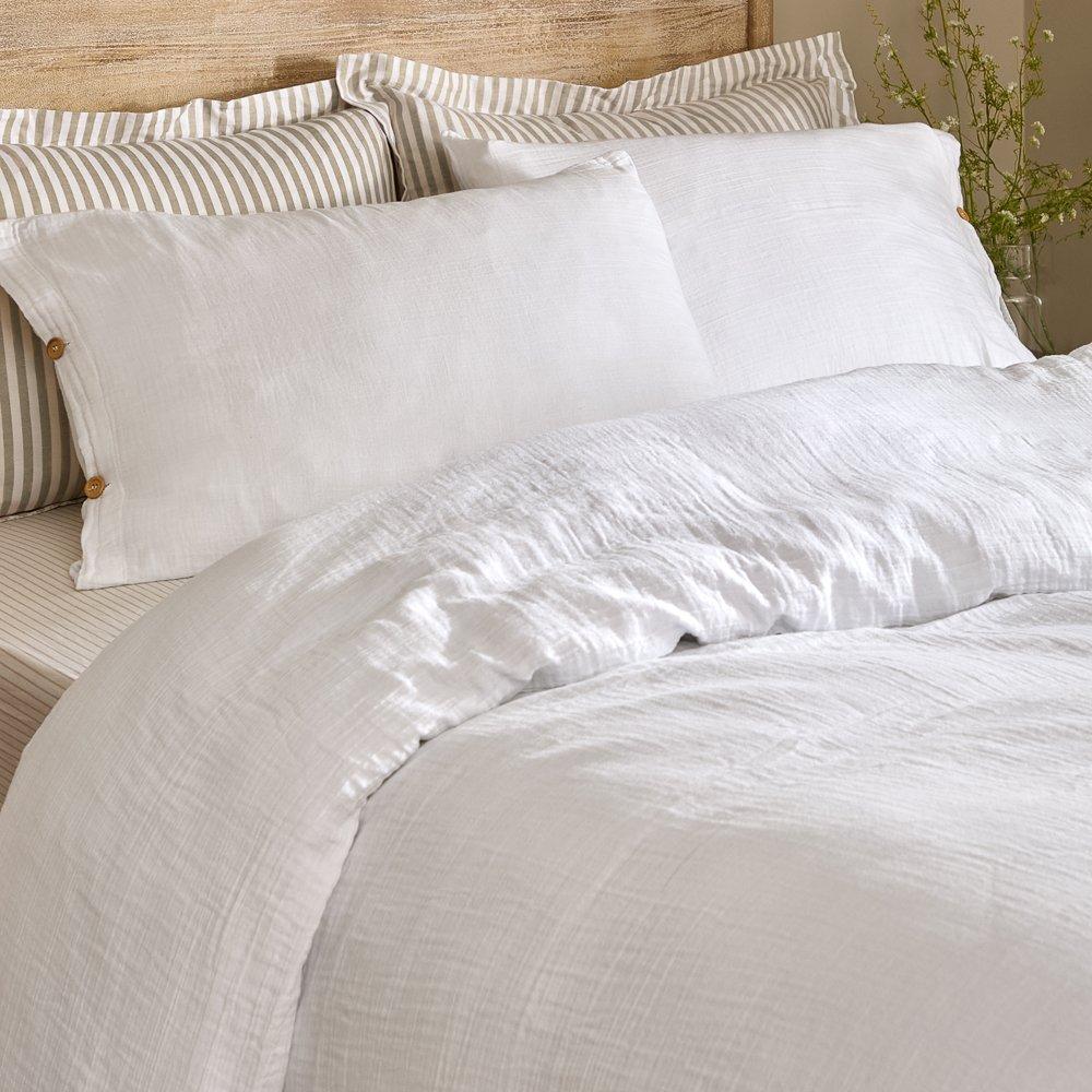 White - Yard - Lark Muslin 100% Cotton Duvet Set - 2