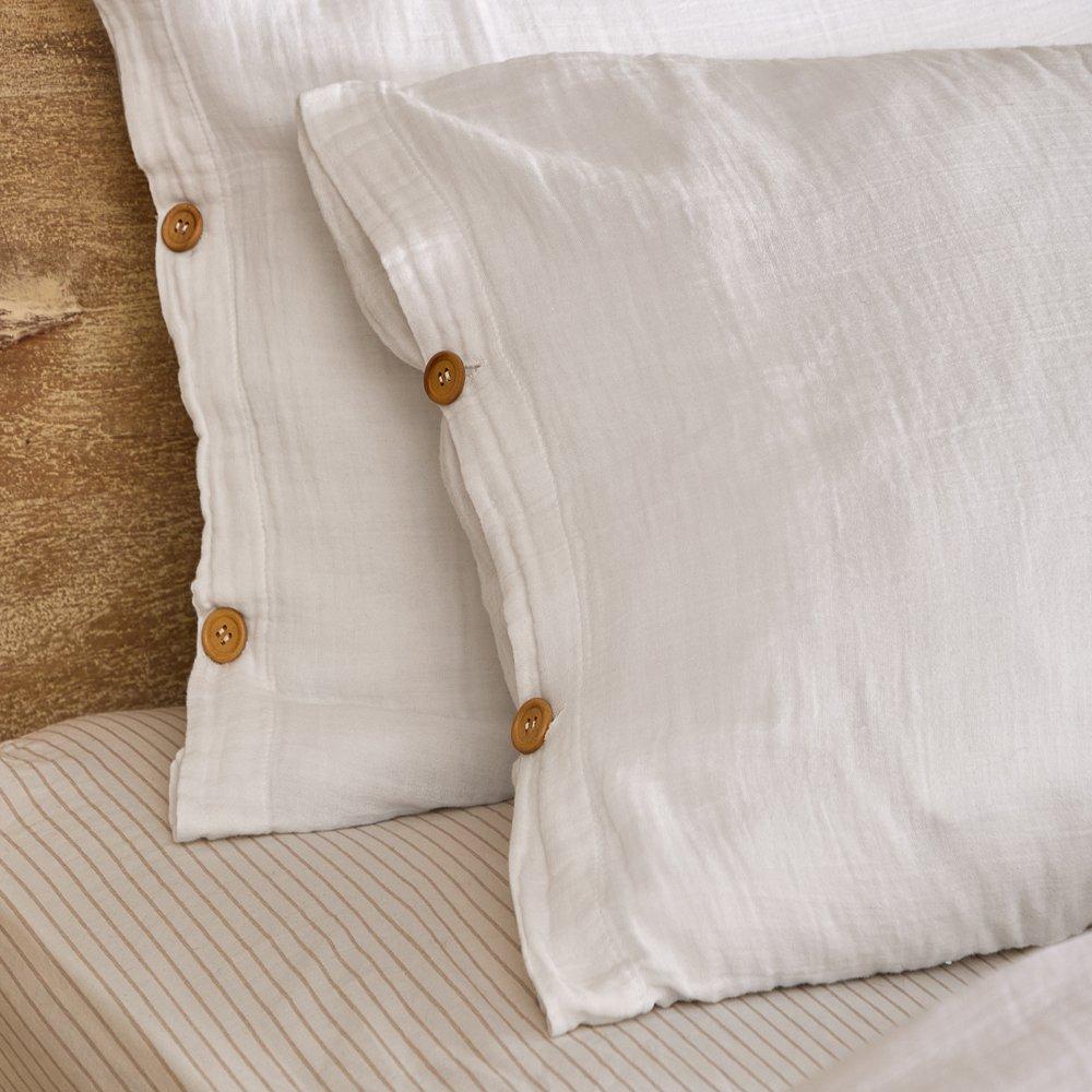White - Yard - Lark Muslin 100% Cotton Duvet Set - 3