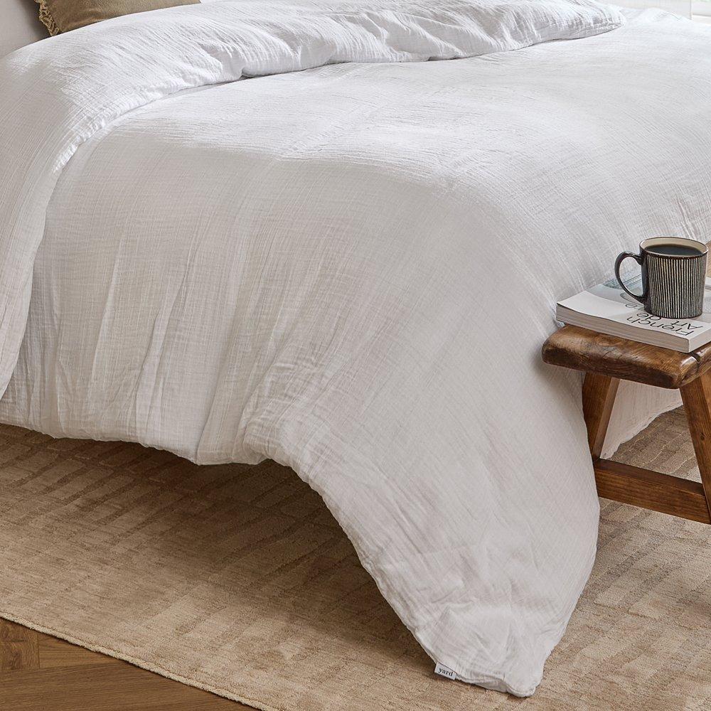 White - Yard - Lark Muslin 100% Cotton Duvet Set - 4