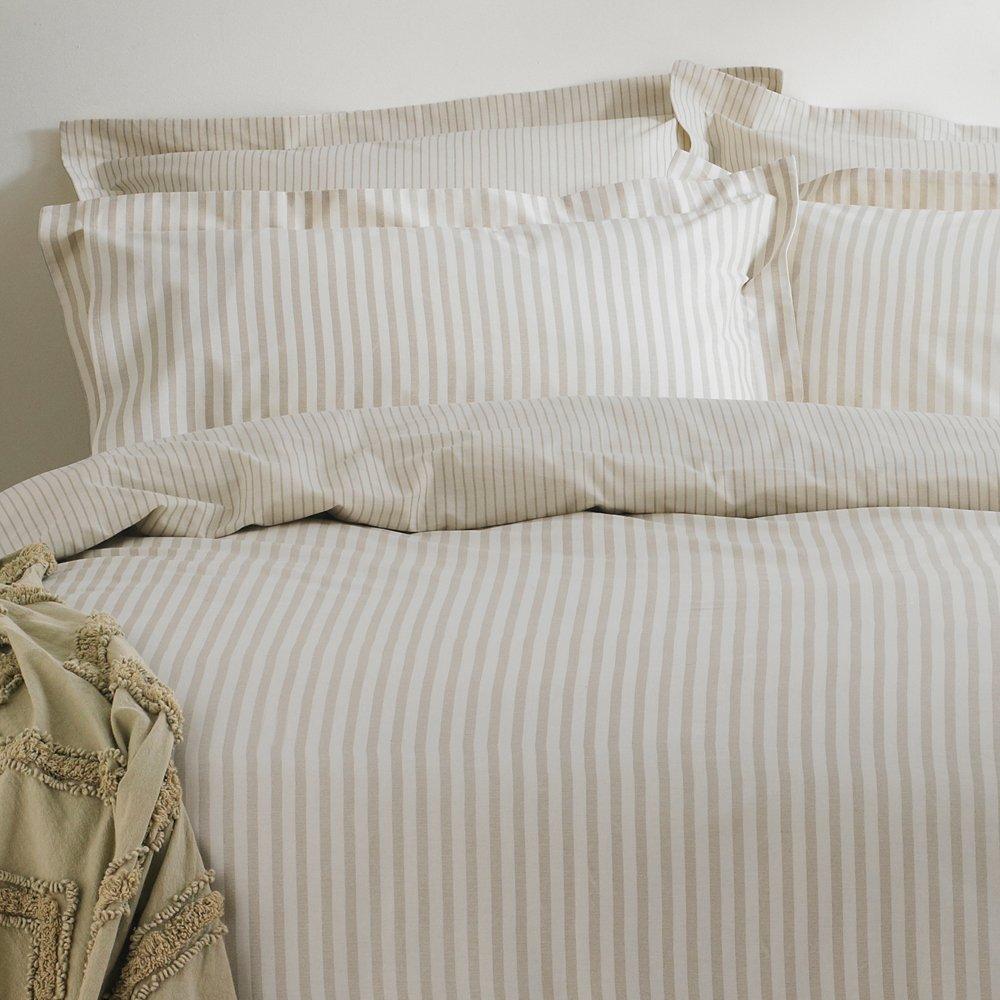 Natural - Yard - Hebden Stripe 100% Cotton Duvet Set - 2