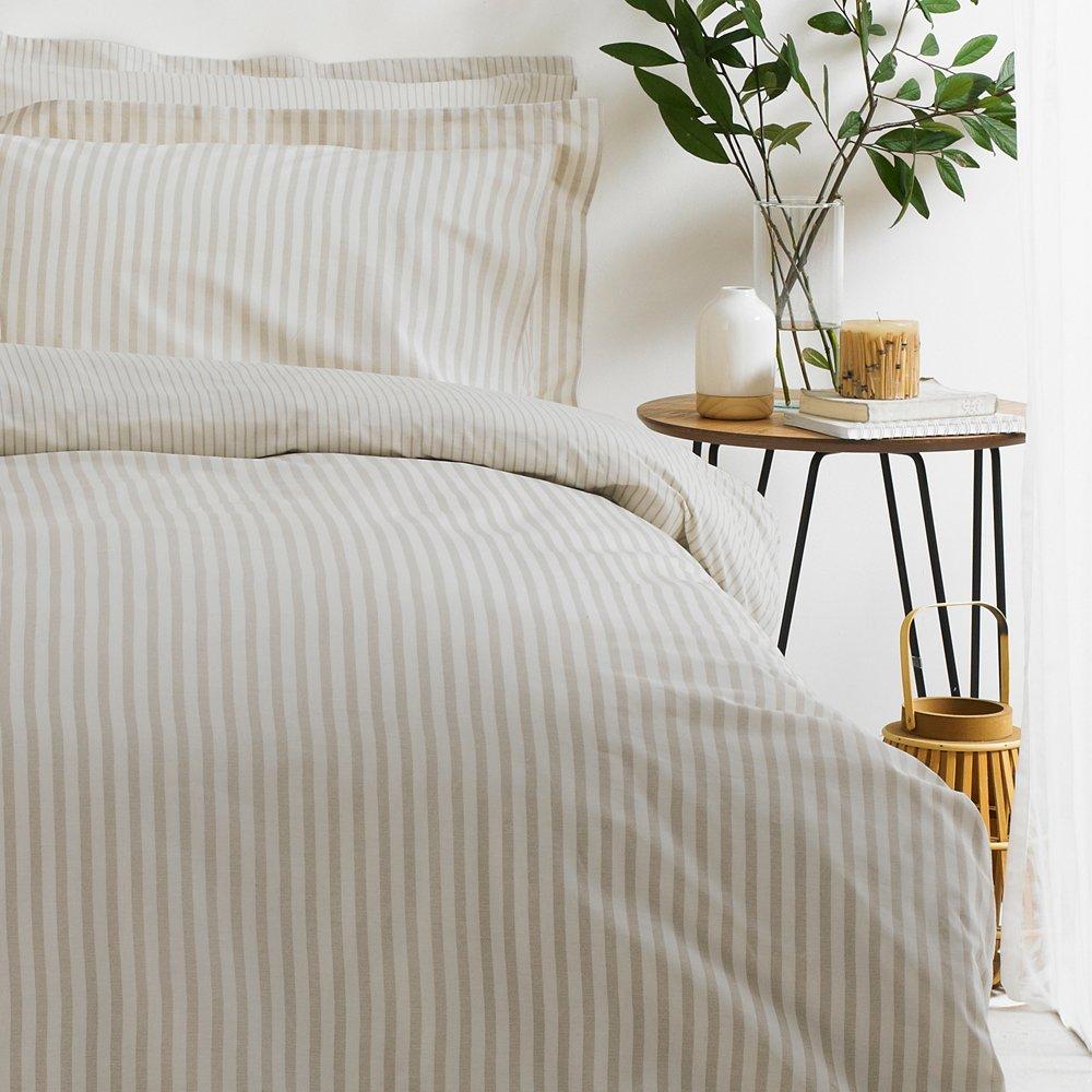 Natural - Yard - Hebden Stripe 100% Cotton Duvet Set - 3