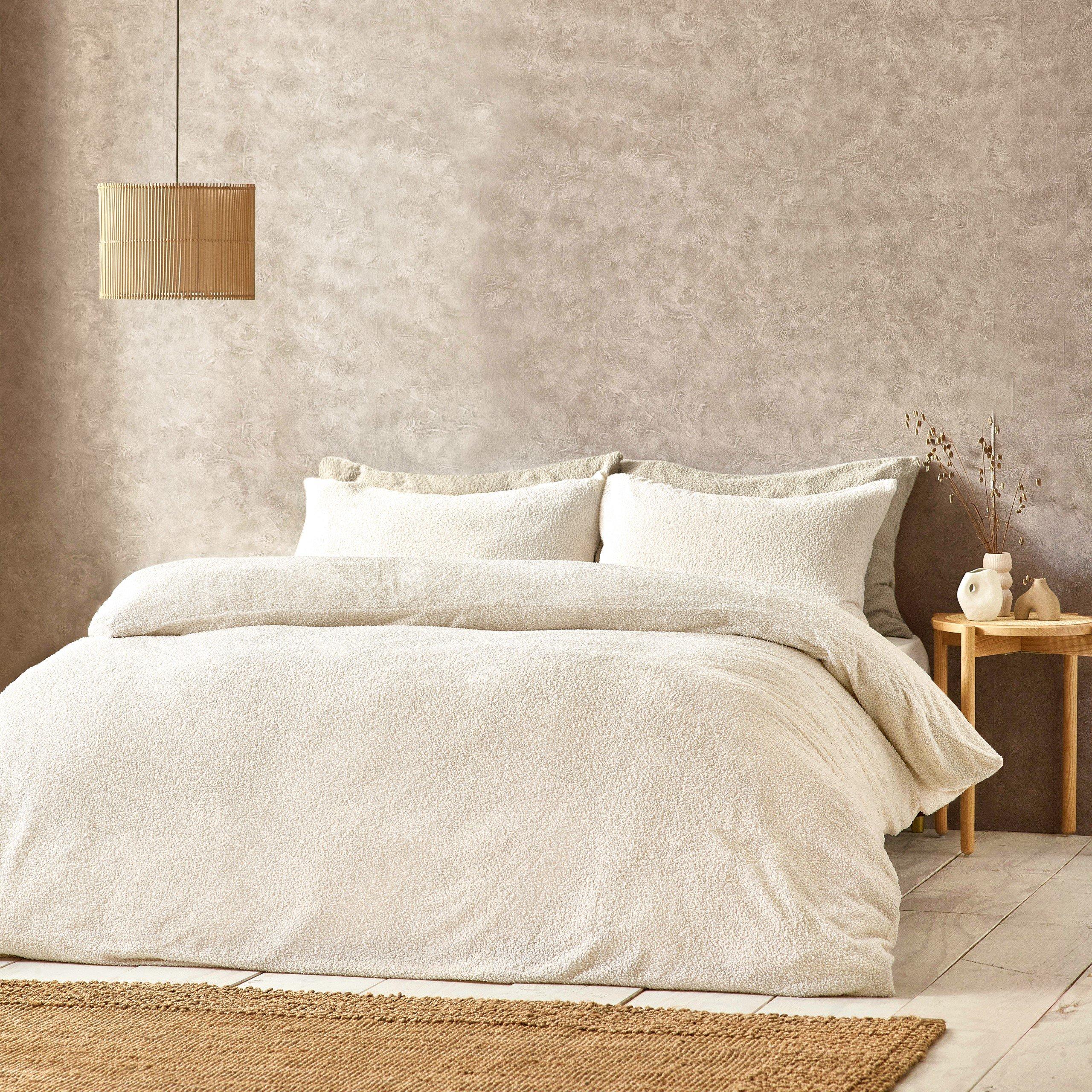 Ecru - Yard - Boucle Textured Duvet Set - 2