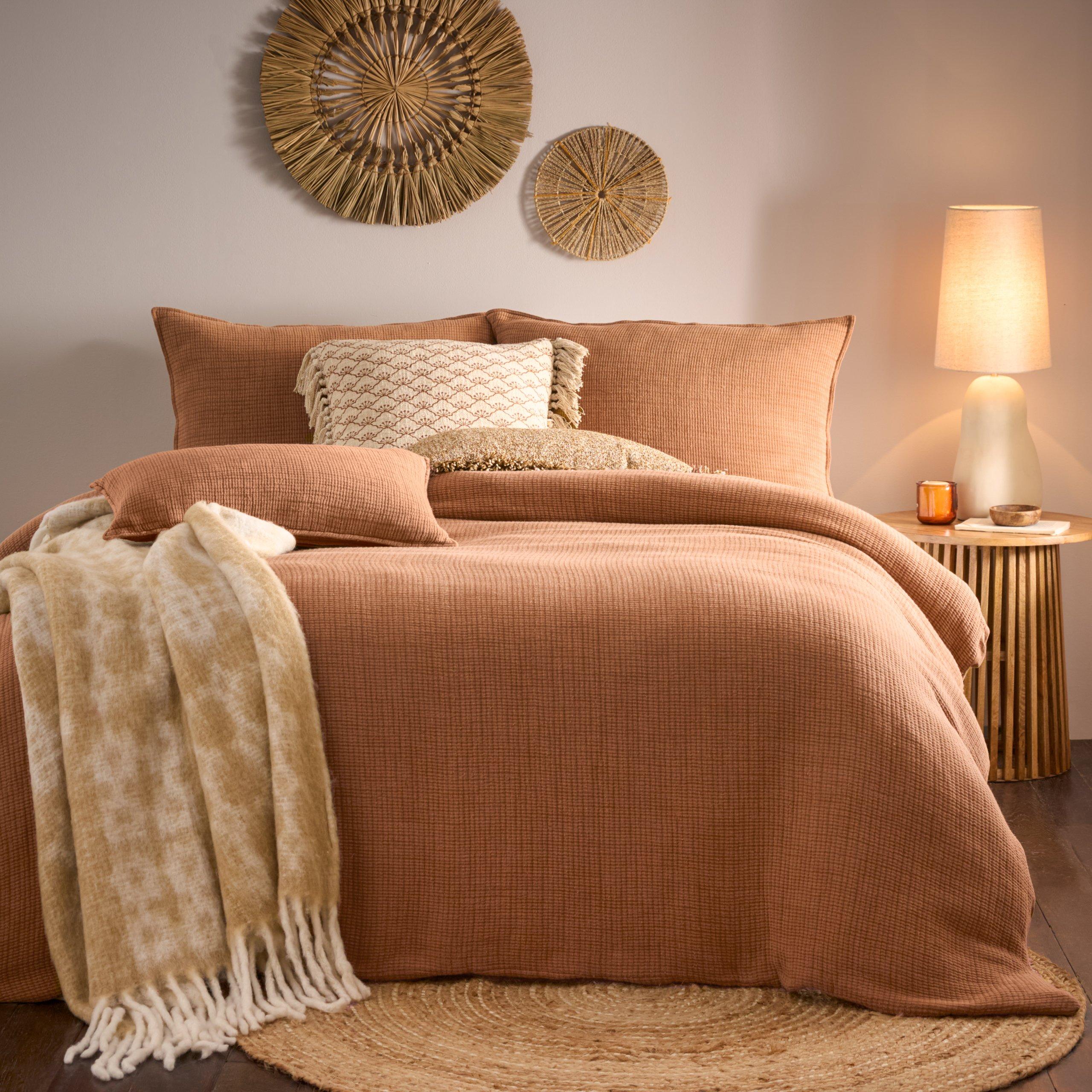 Yard  Ribble Acid Washed Duvet Set - Pecan - Super King