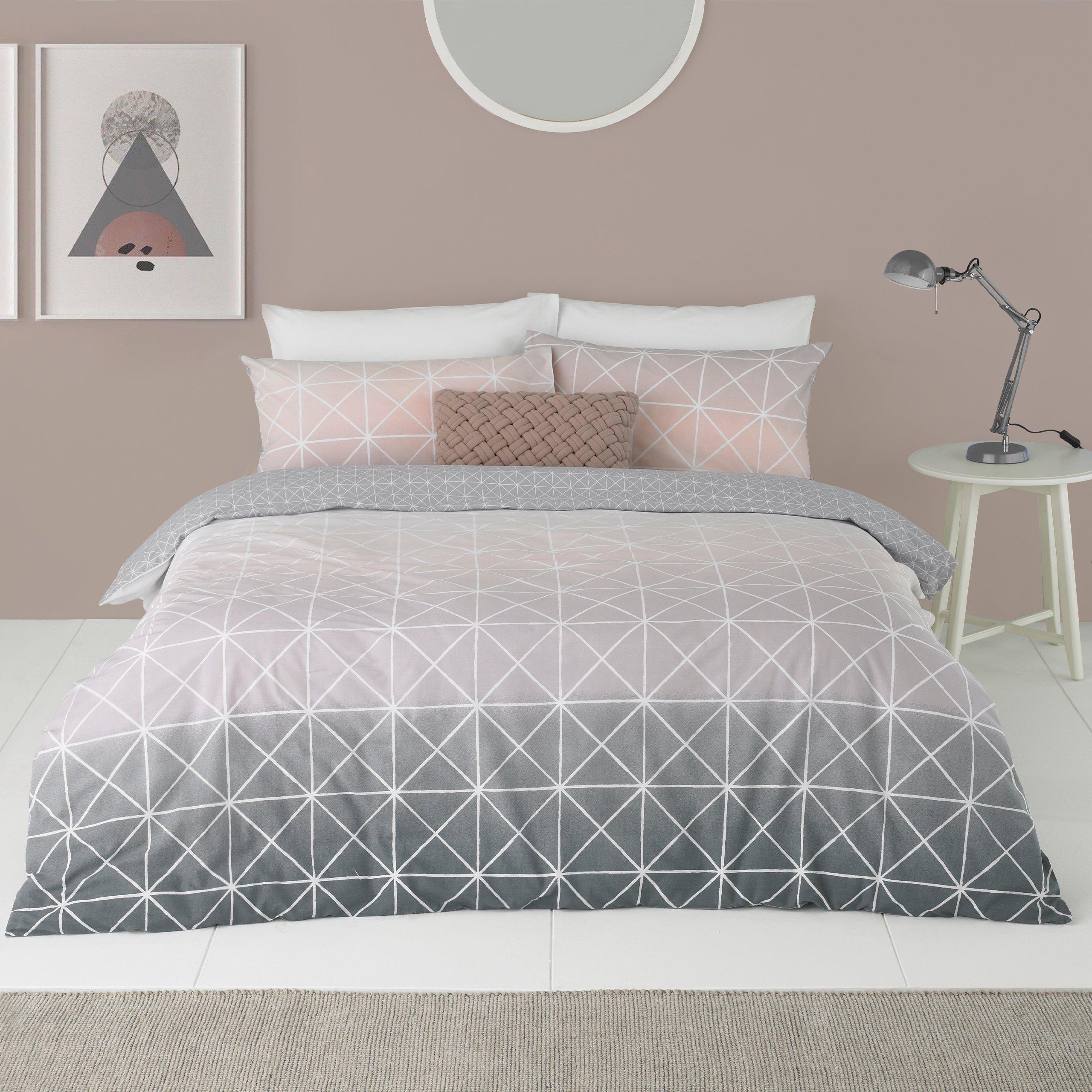 Pink - furn. - Spectrum Gradient Geometric Duvet Set - 1