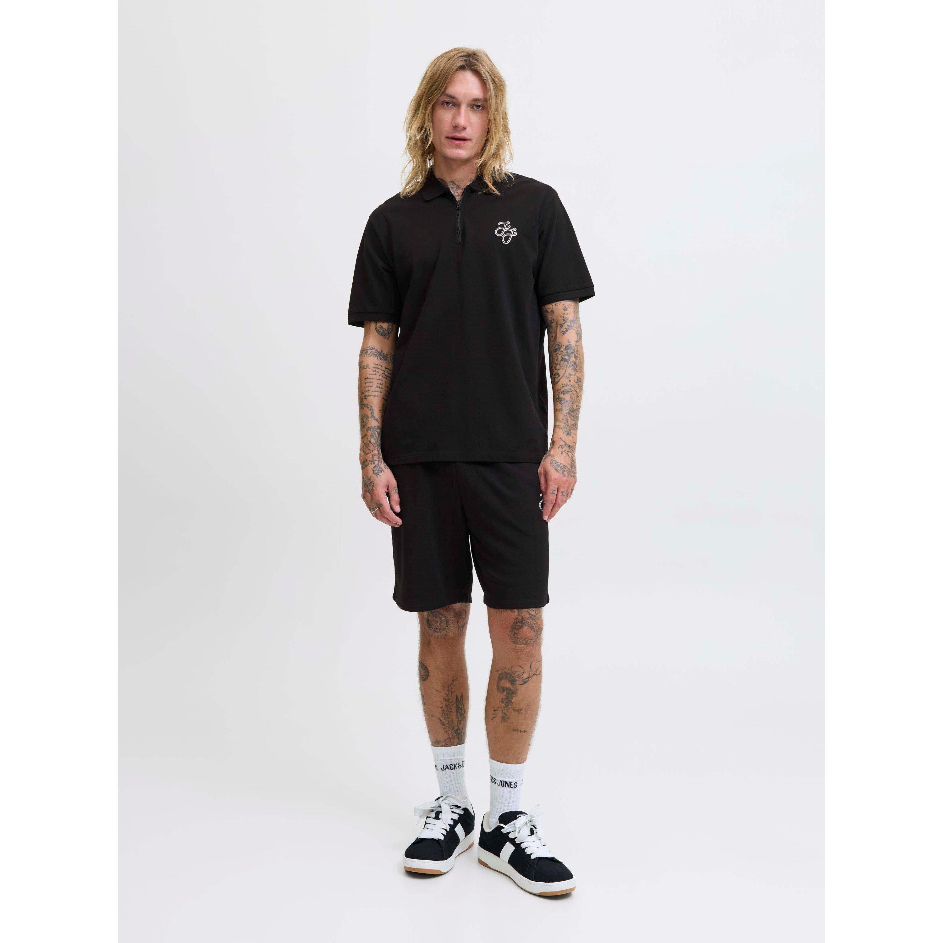 Sort - Jack and Jones - Zip Polo and Short Set - 2