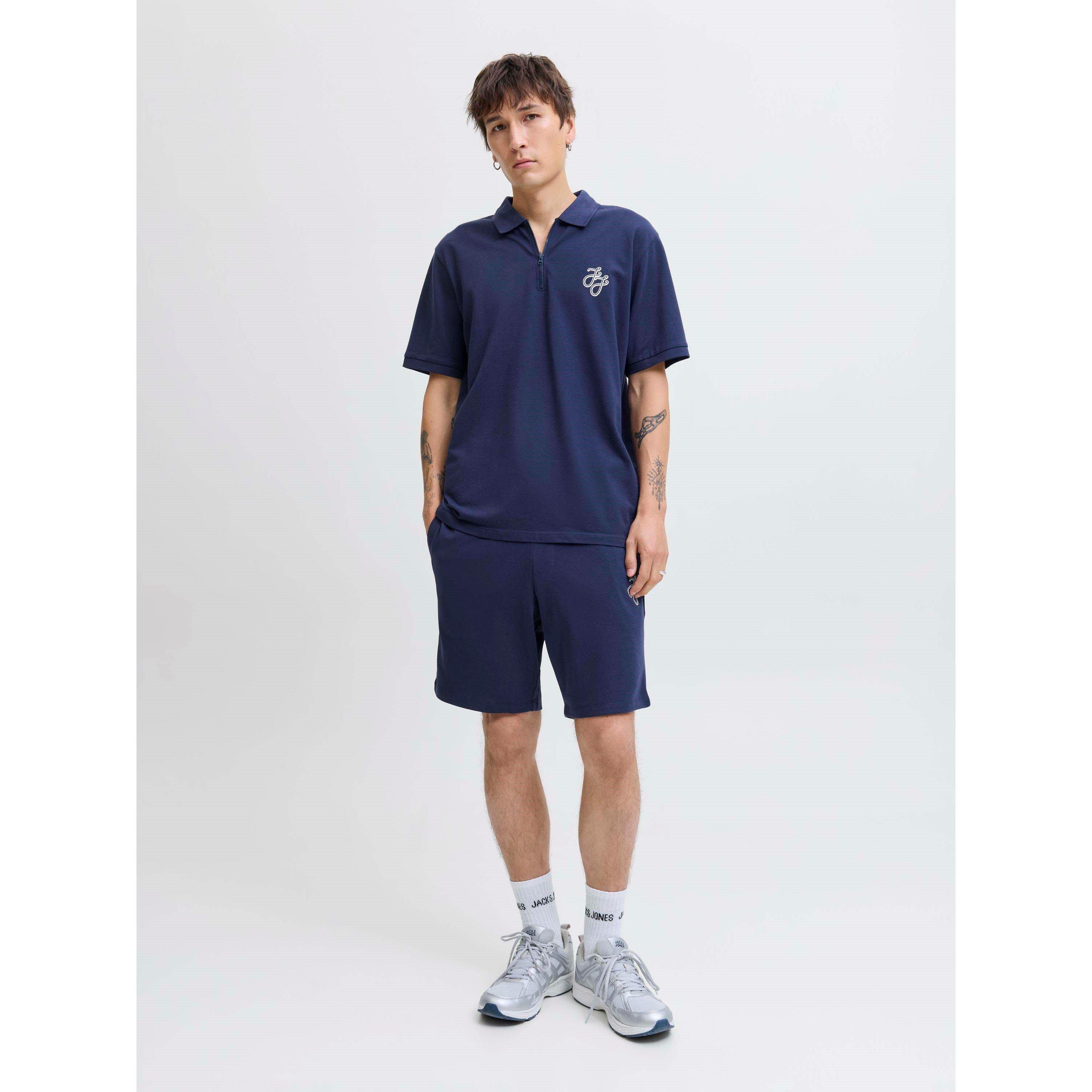 Navy Blazer - Jack and Jones - Zip Polo and Short Set - 2