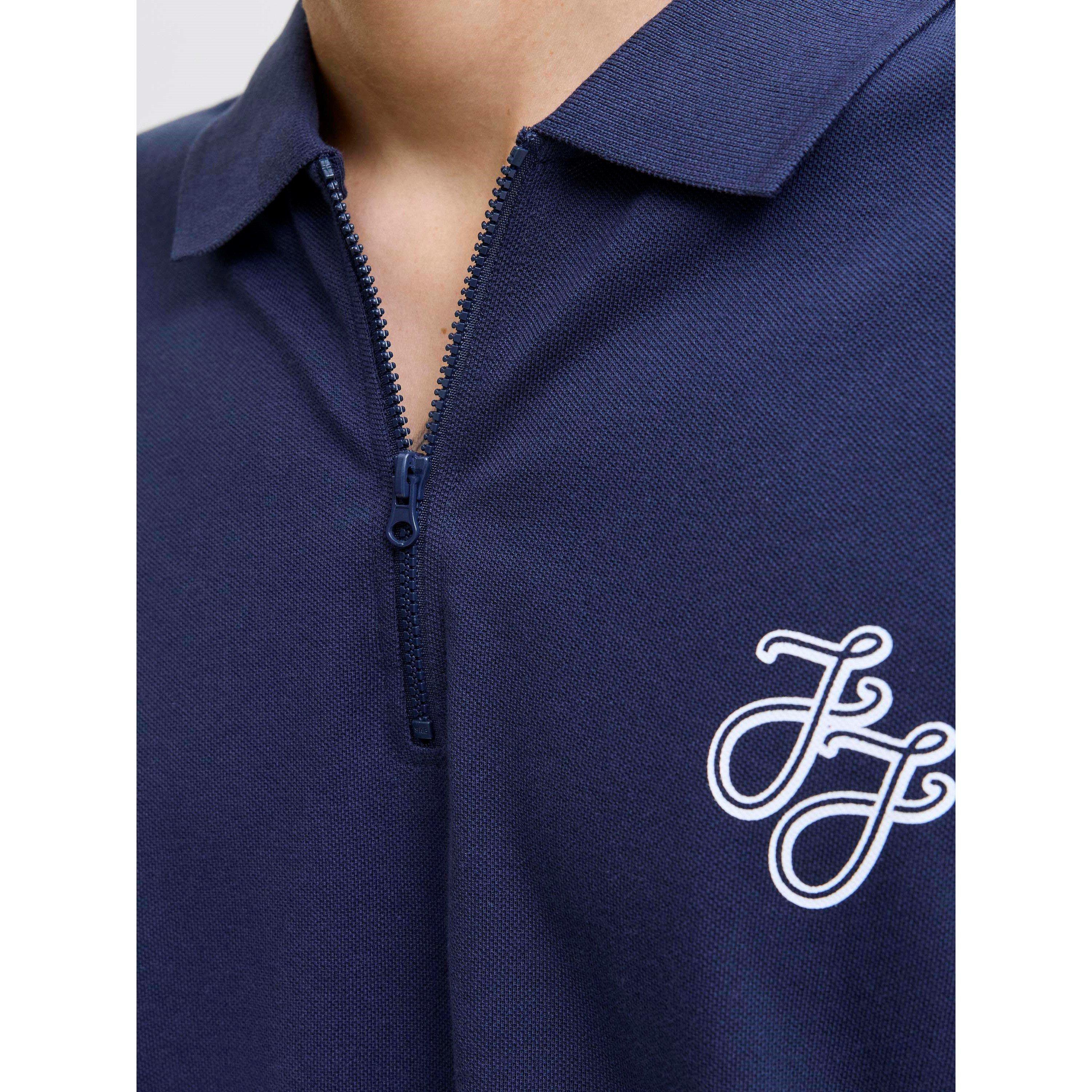 Navy Blazer - Jack and Jones - Zip Polo and Short Set - 4
