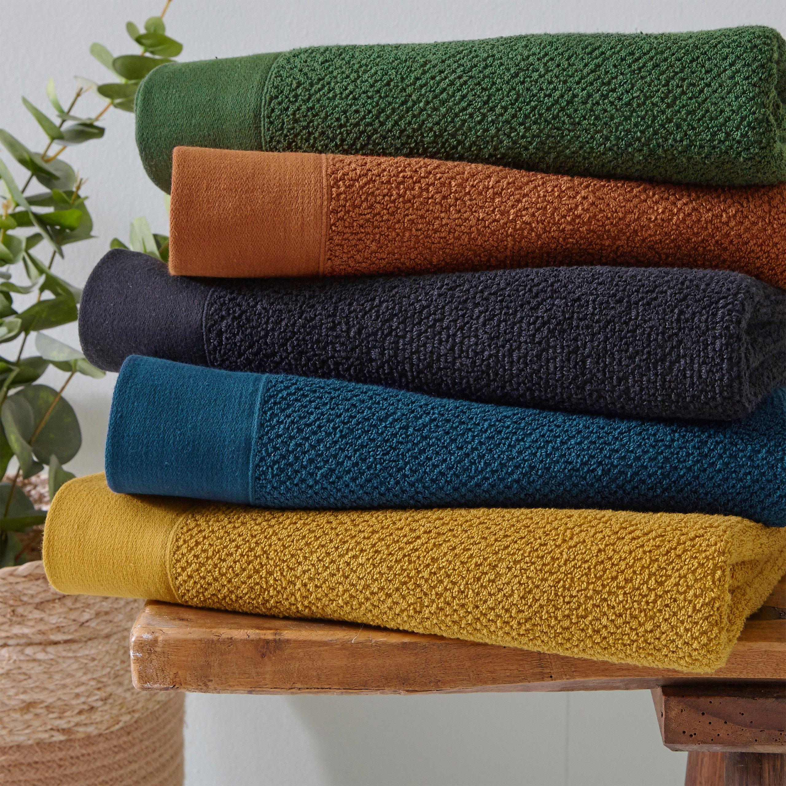 Blue - furn. - Textured Weave Towel - 5