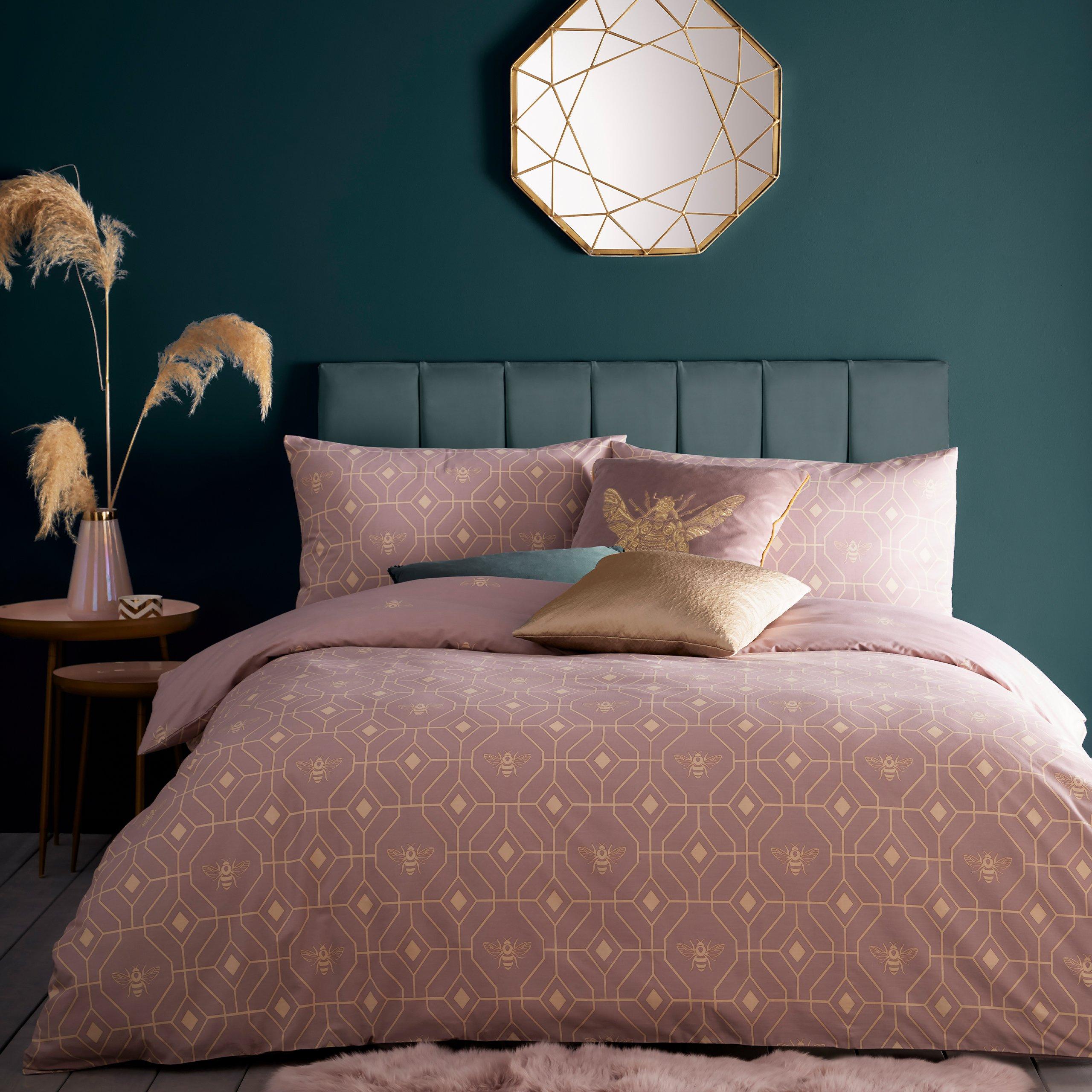 Furn.  Bee Deco Geometric Duvet Set - Blush - King