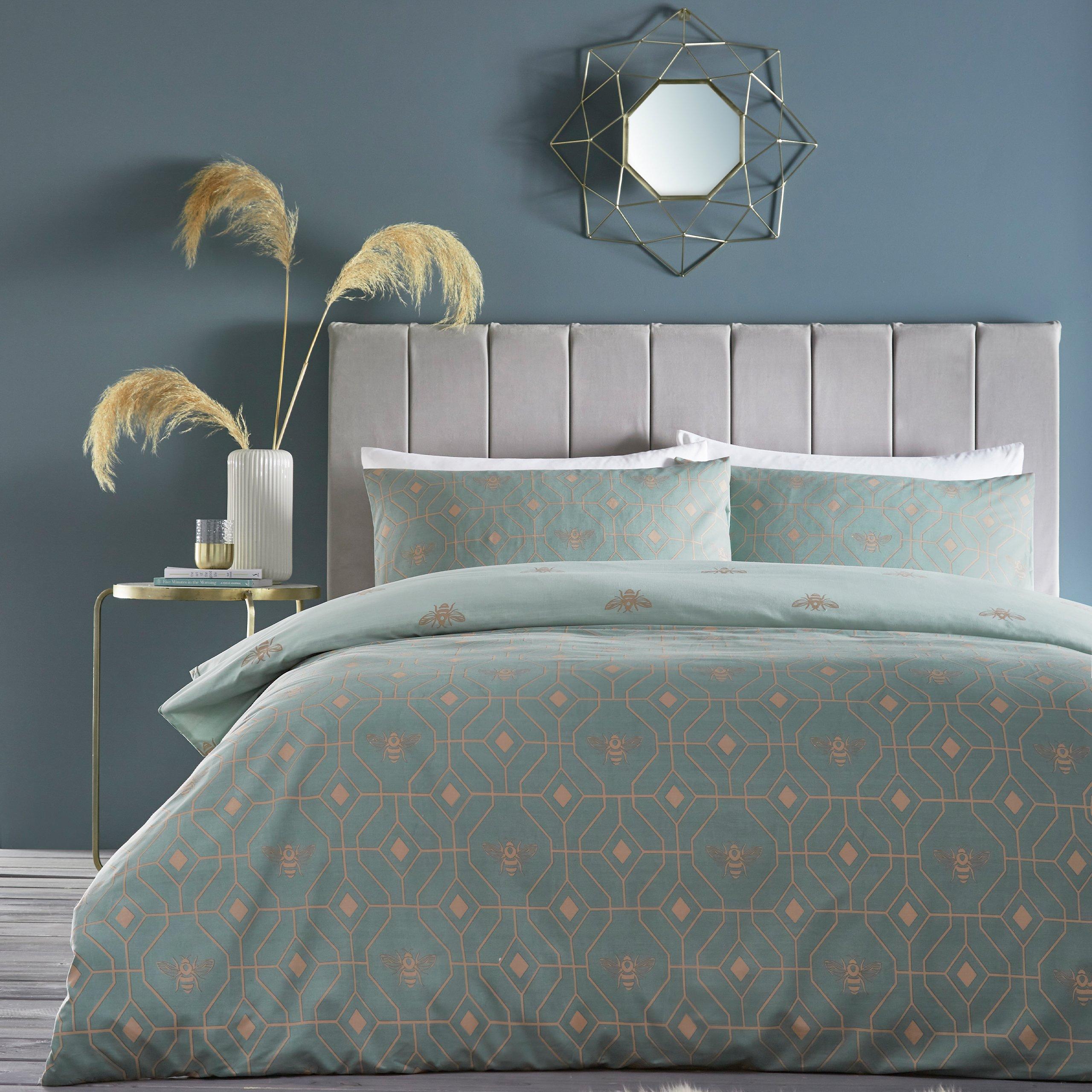 Furn.  Bee Deco Geometric Duvet Set - Eau De Nil - King