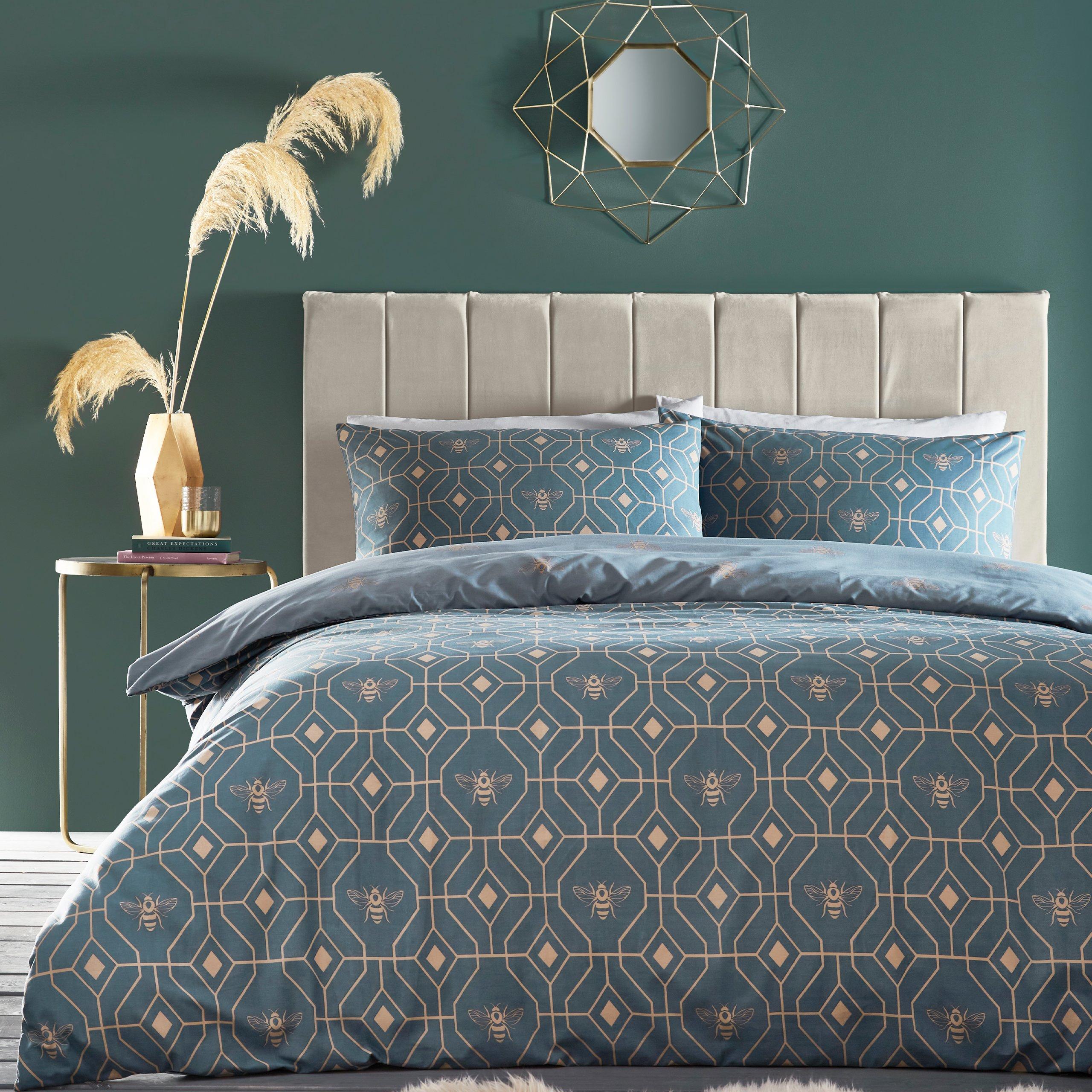 Furn.  Bee Deco Geometric Duvet Set - French Blue - King