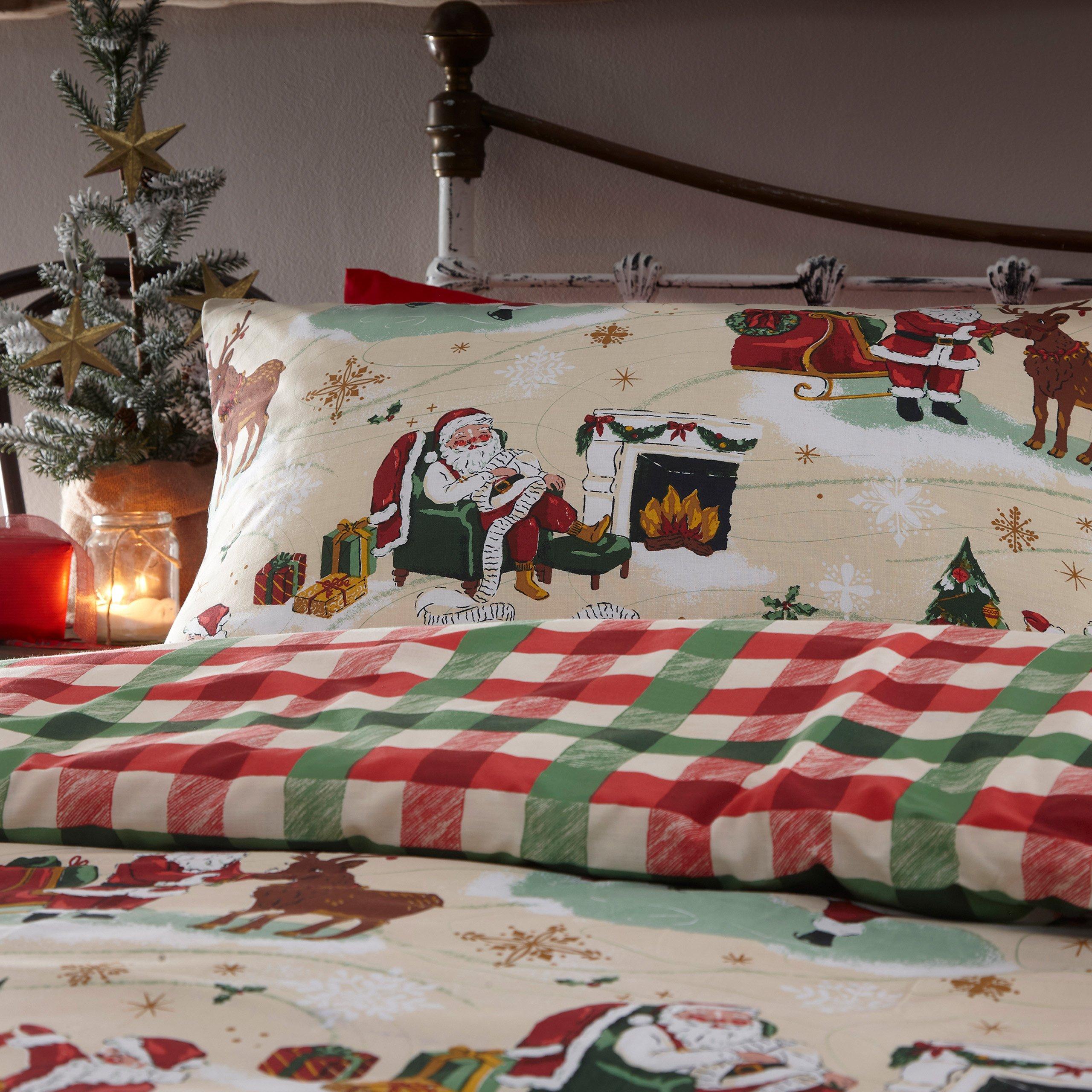 Cream/Red - furn. - Jolly Santa Christmas Duvet Set - 3