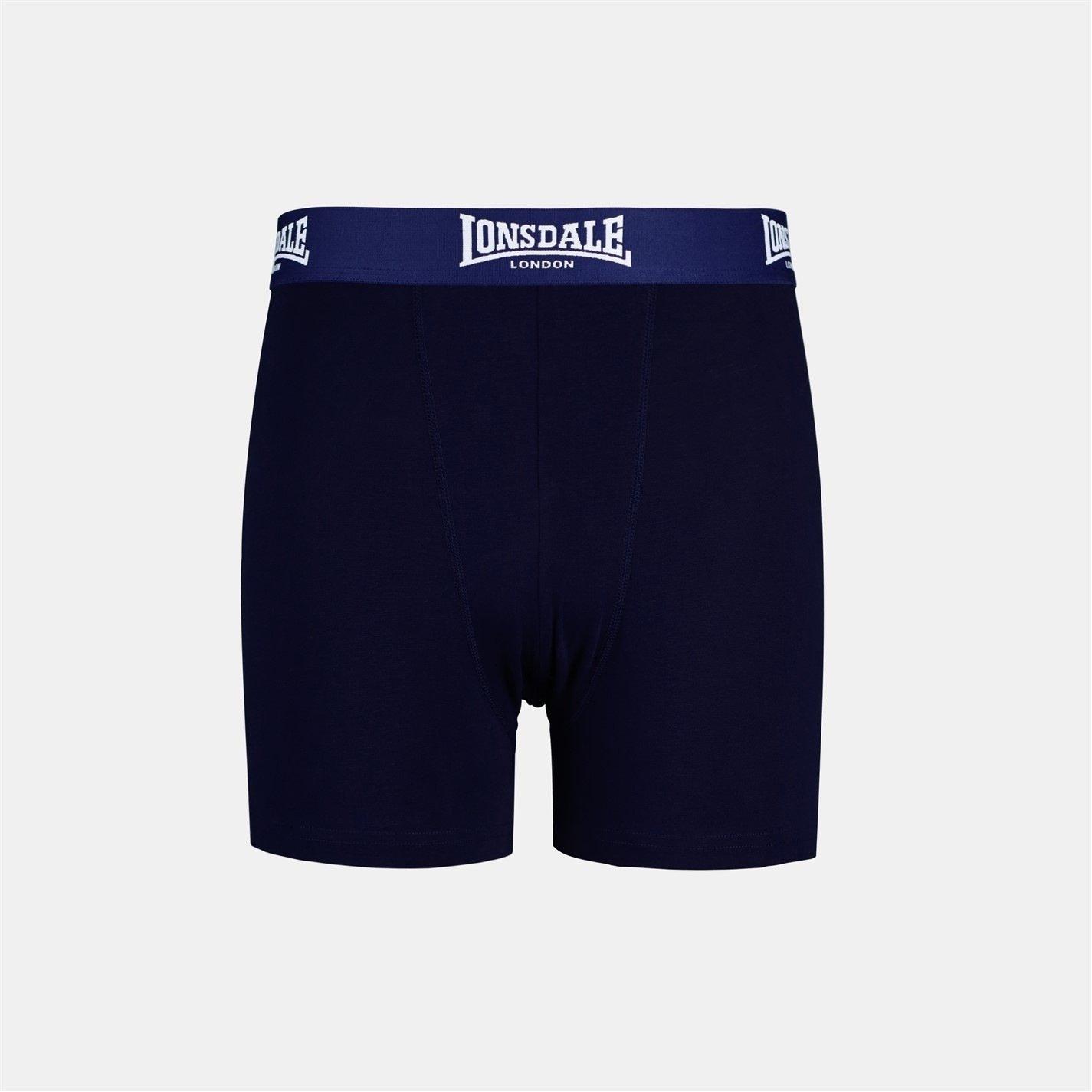 Lonsdale Boys Trunk Shorts 2 Pack - Navy - 9-10 (MB)