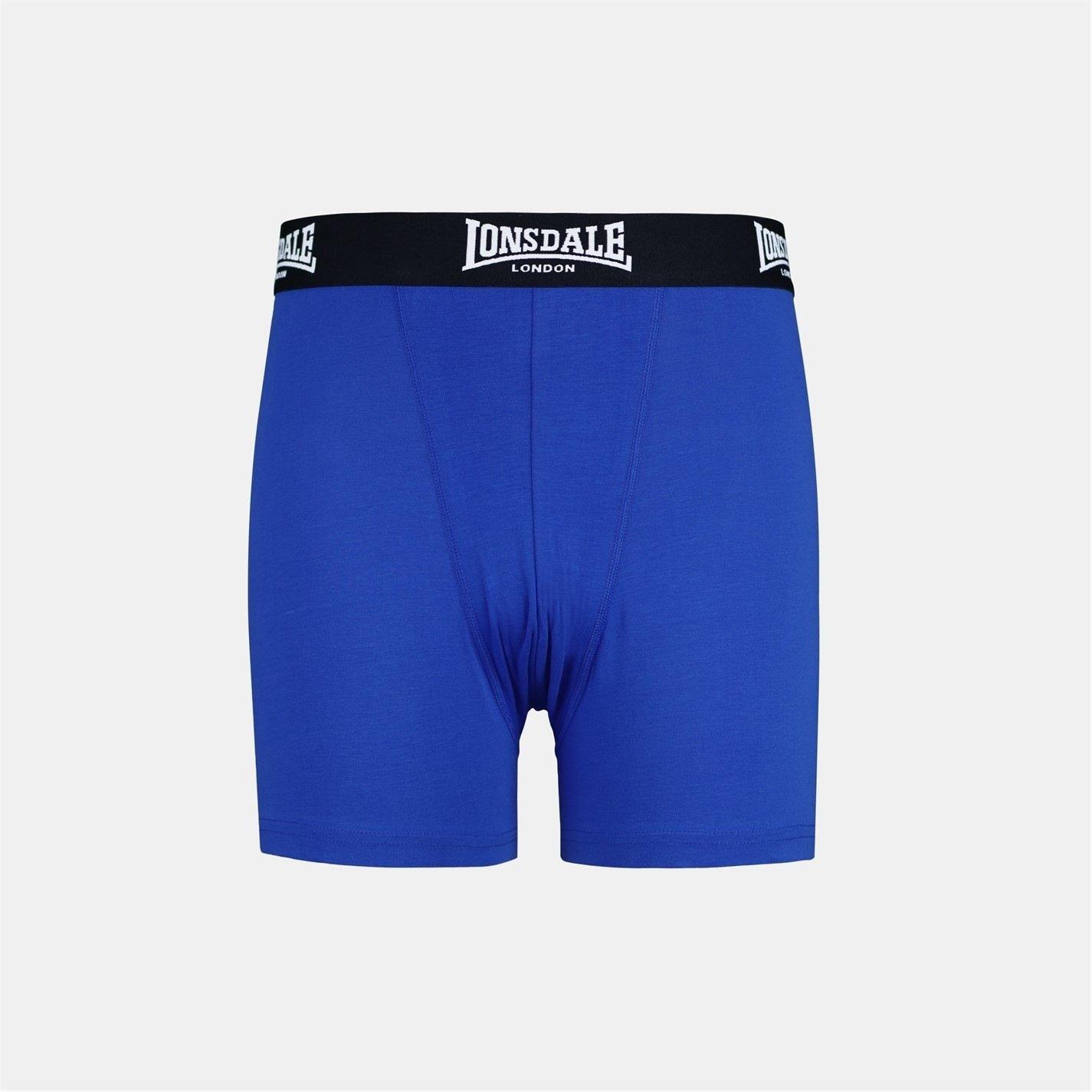 Lonsdale Boys Trunk Shorts 2 Pack - Blue - 9-10 (MB)
