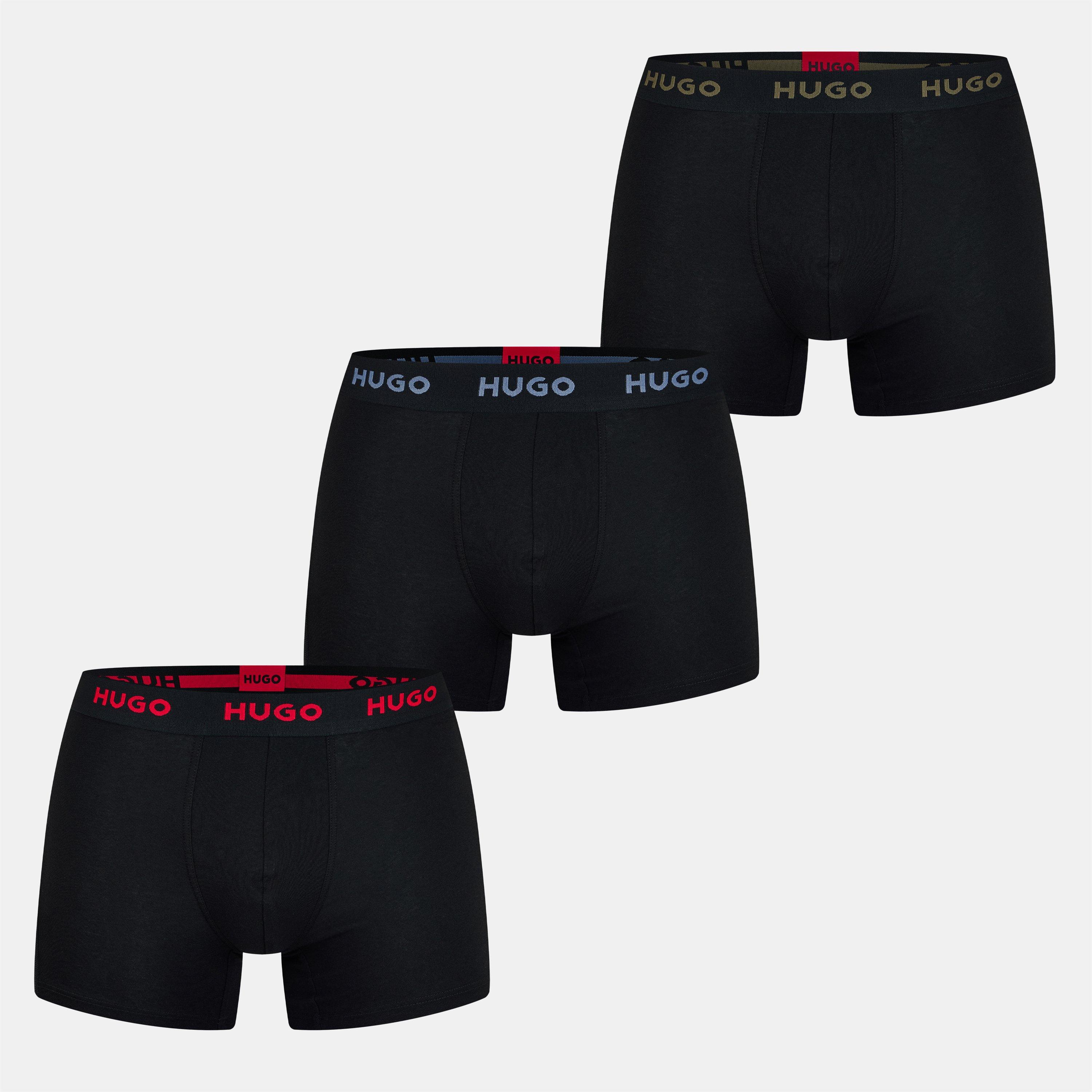 Hugo Men's Triple Pack Trunks - Blk/Blk/Blk 972 - Small