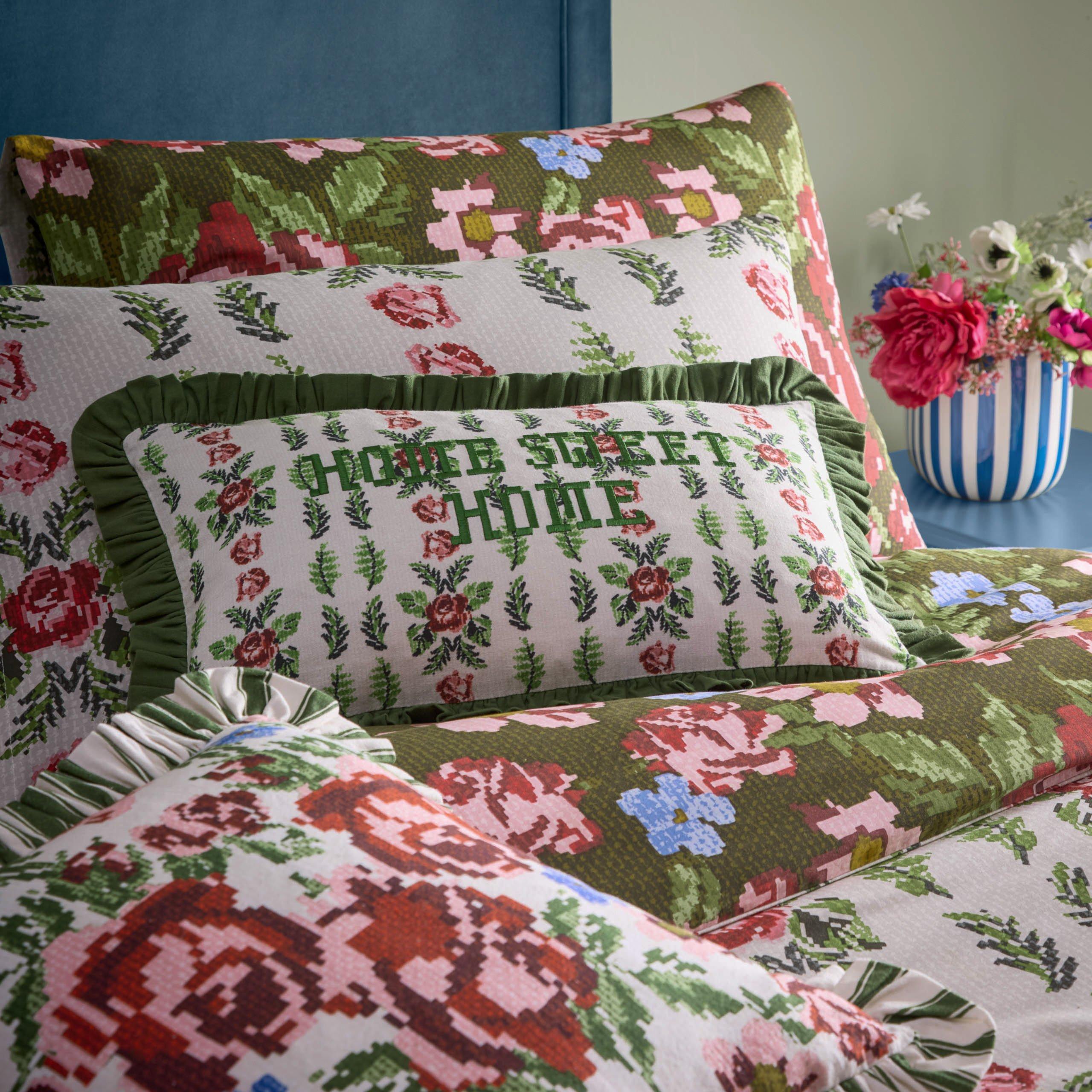 Willow Green - furn. - Feeoni Cottage Floral Duvet Set - 3