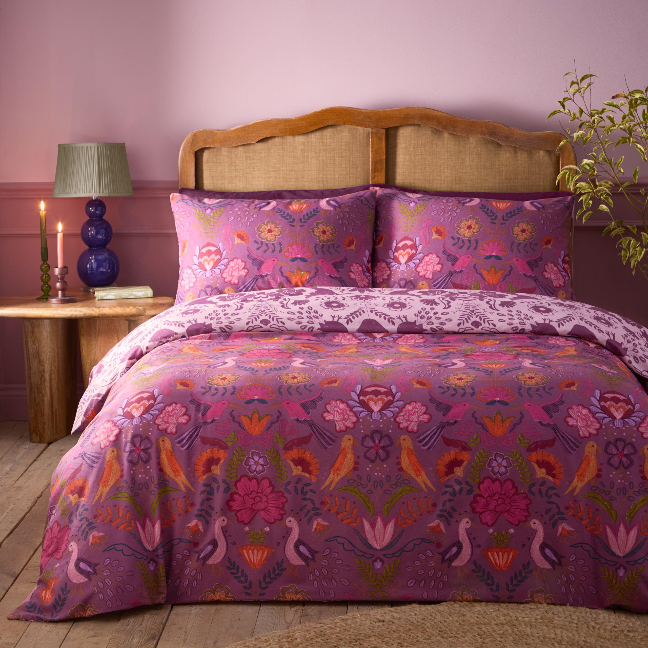 Damson - furn. - Broderie Floral Reversible Duvet Set - 4