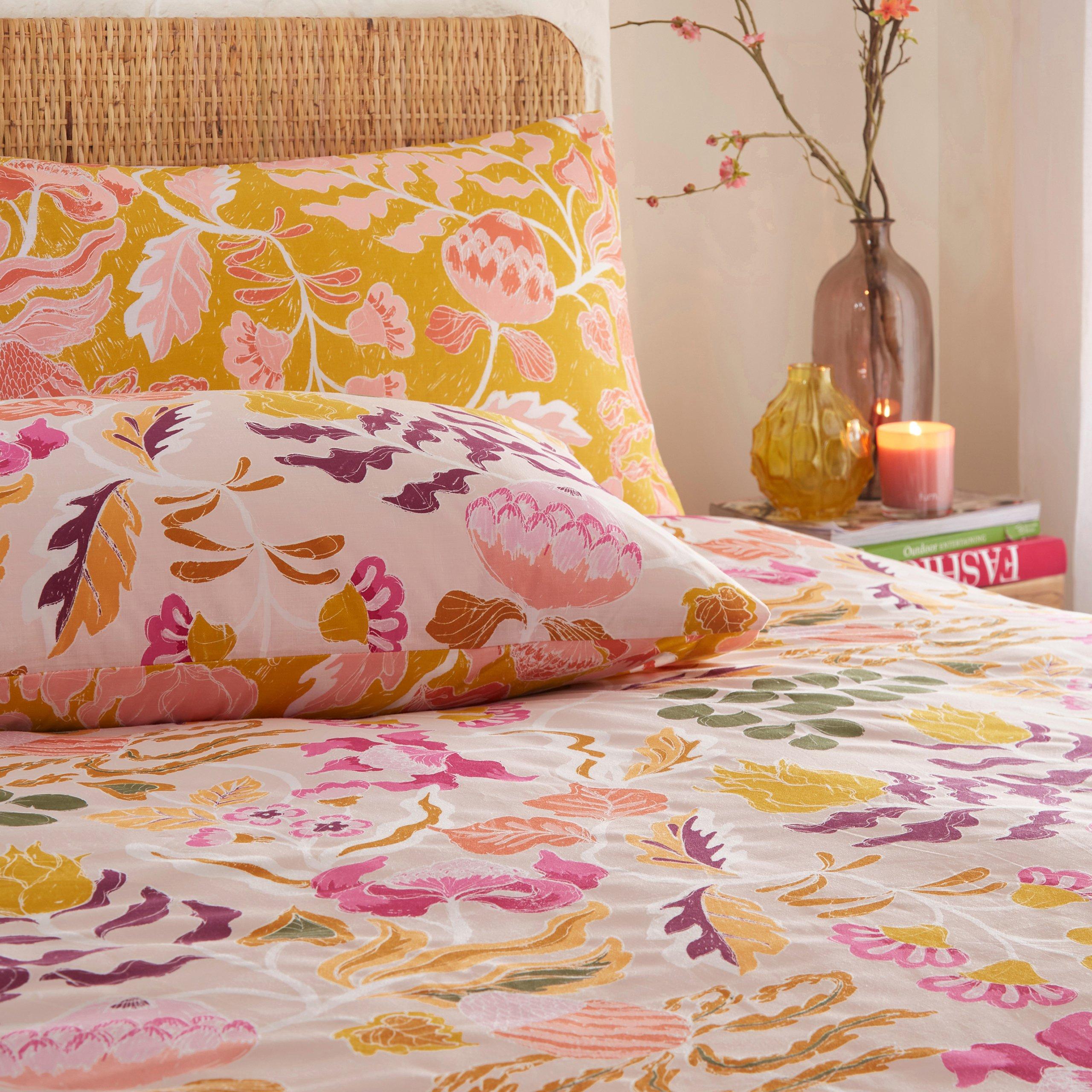 Pink - furn. - Protea Floral Reversible Duvet Set - 3