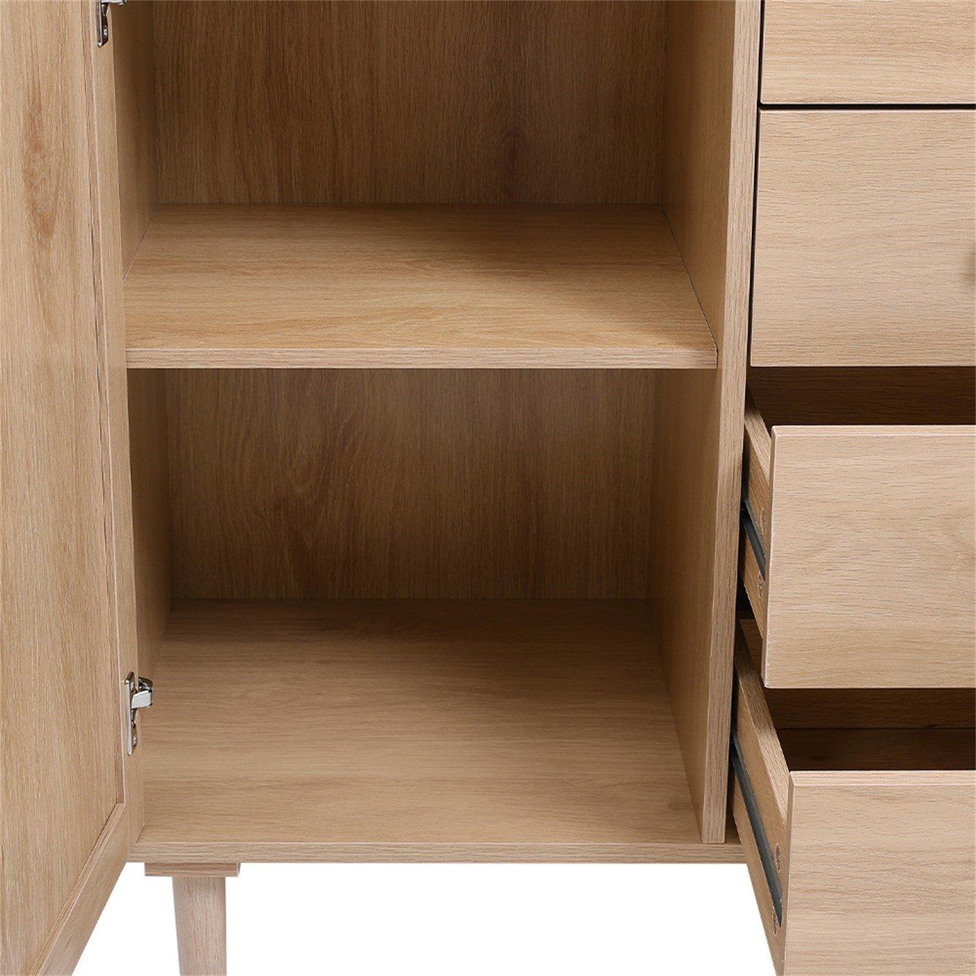 Natural - Kabinet UK - Wood and Rattan Accent Side Cabinet - 6