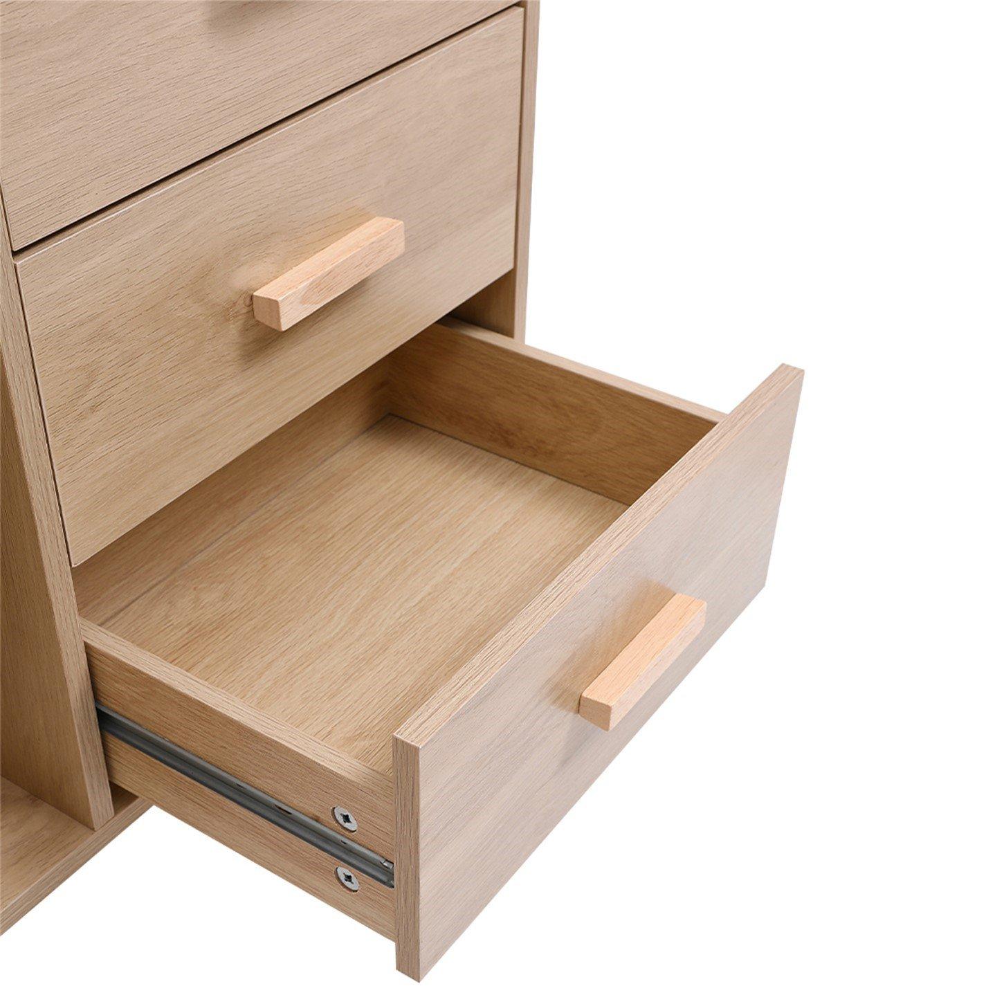 Natural - Kabinet UK - Wood and Rattan Accent Side Cabinet - 7