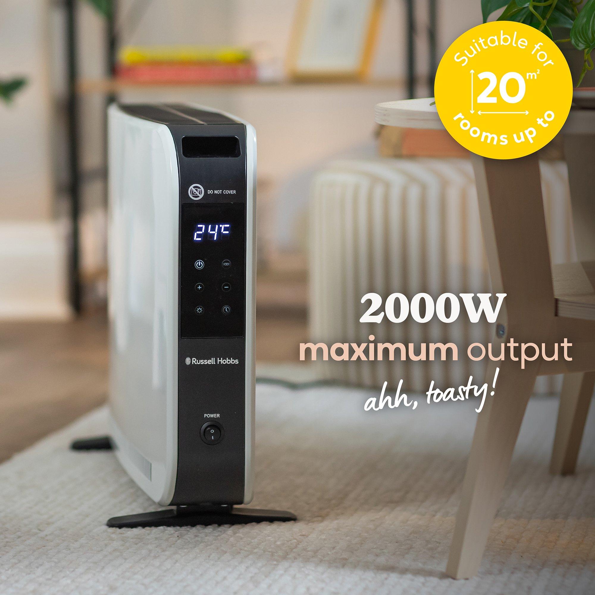 White - Russell Hobbs - RHCVH2003 2kW Digital Touch Convection Heater - 4