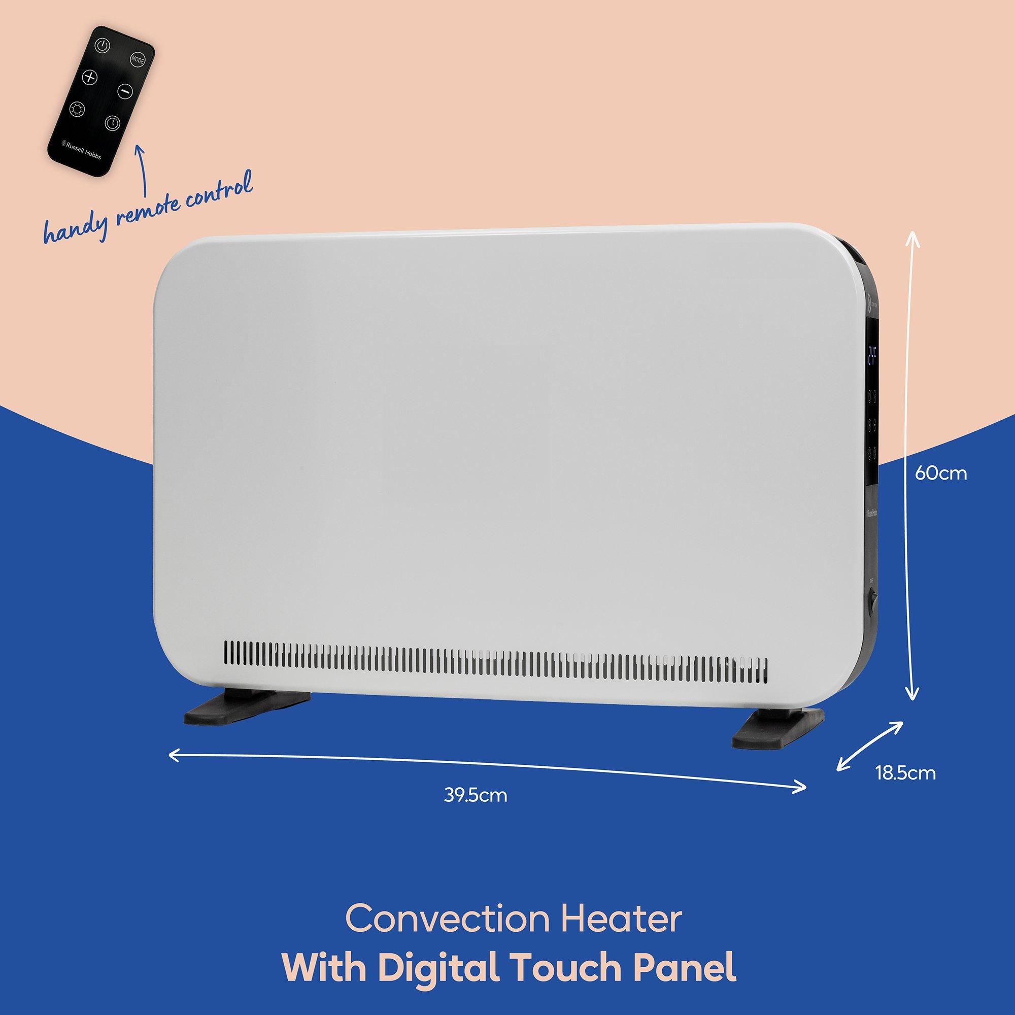 White - Russell Hobbs - RHCVH2003 2kW Digital Touch Convection Heater - 7