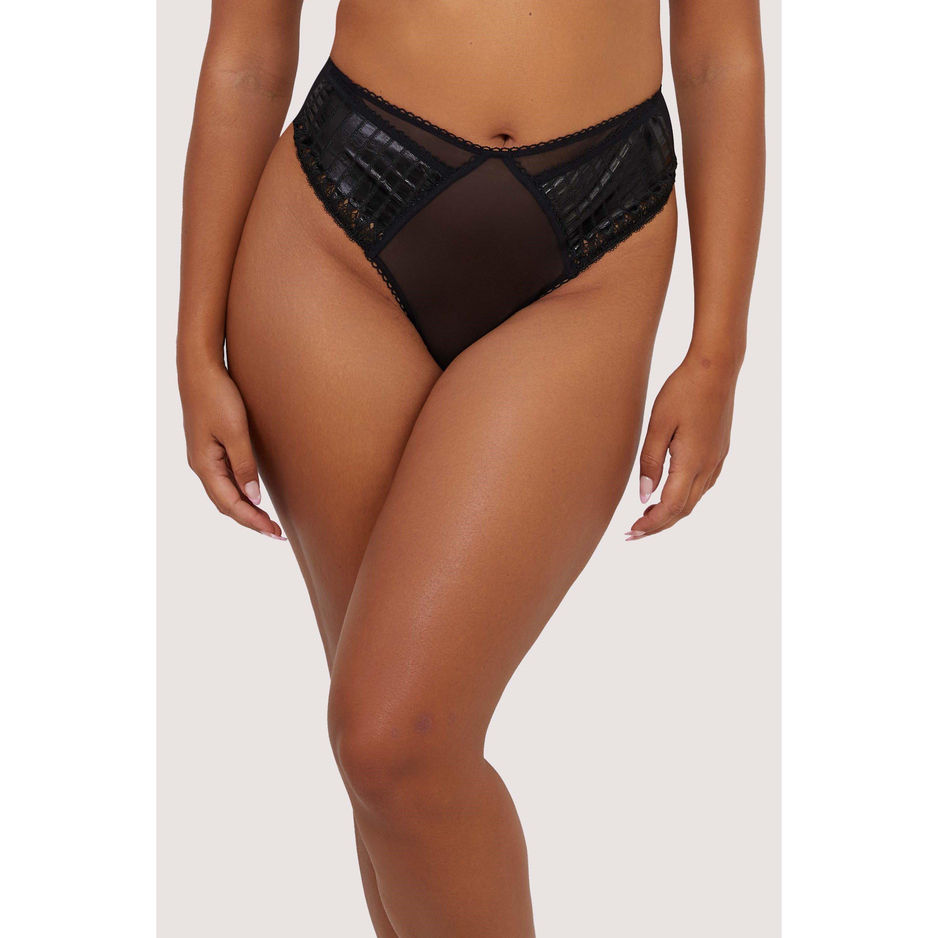 Black - Playful Promises - Jacinda Embroidered Thong - 1